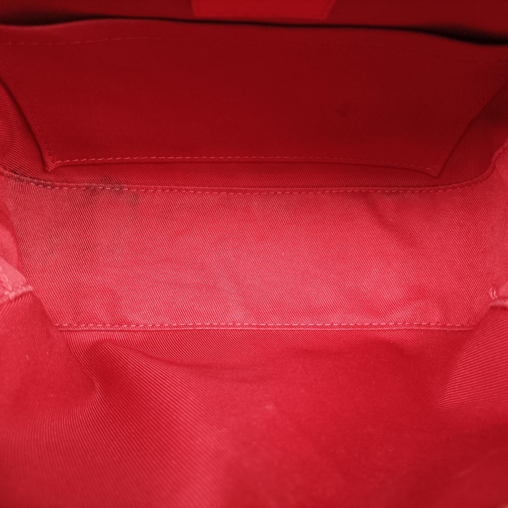 Pre-owned Louis Vuitton SAINTONGE brown×COQUELICOT Monogram Canvas×calf leather M43556 shoulderbag | stylenewstar