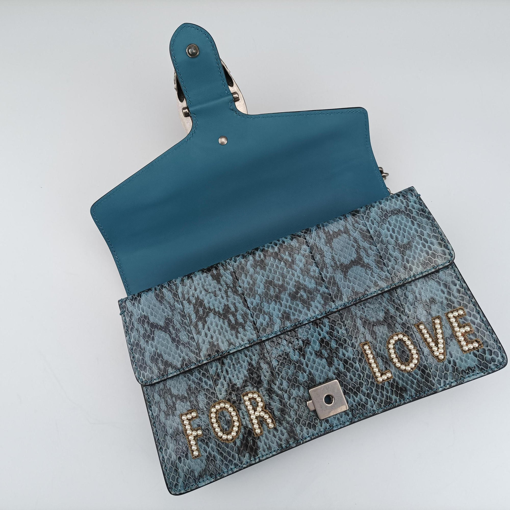 Pre-owned Gucci Dionysus Blue×Multicolour Snakeskin 481606 shoulderbag | stylenewstar