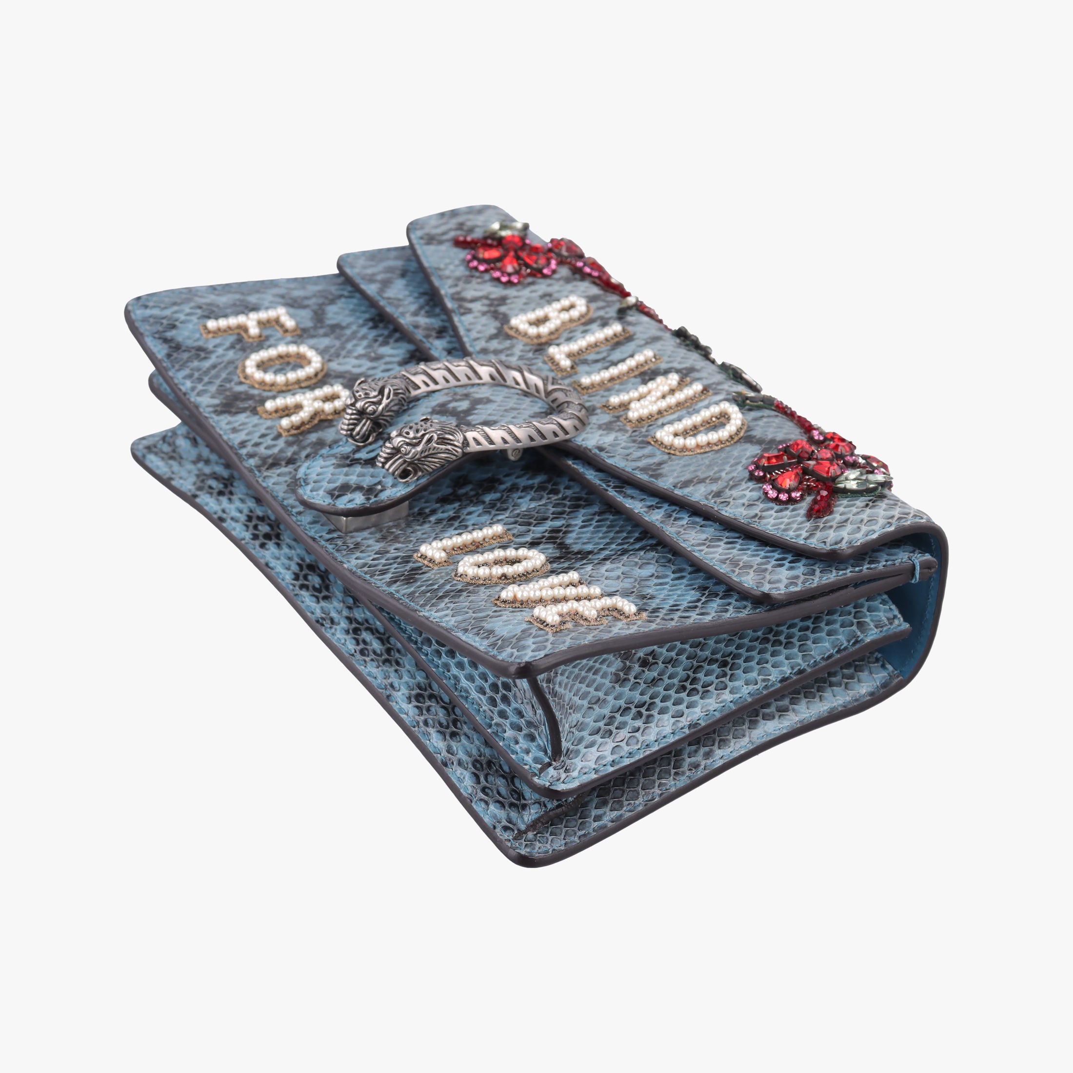 Pre-owned Gucci Dionysus Blue×Multicolour Snakeskin 481606 shoulderbag | stylenewstar