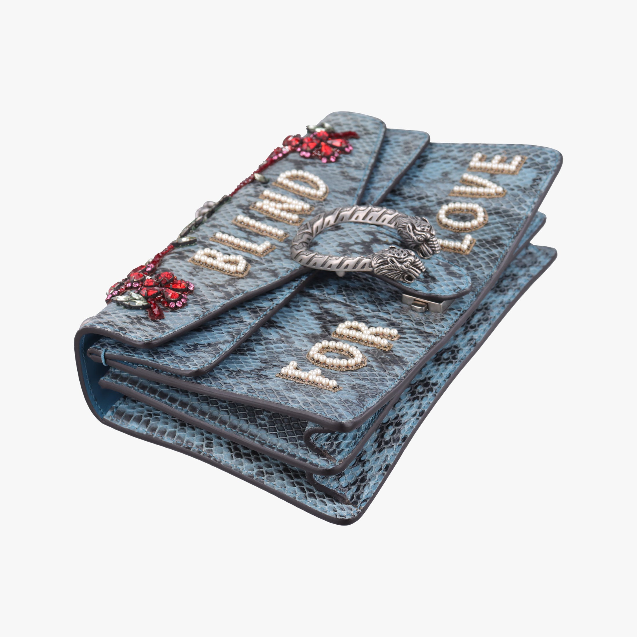 Pre-owned Gucci Dionysus Blue×Multicolour Snakeskin 481606 shoulderbag | stylenewstar