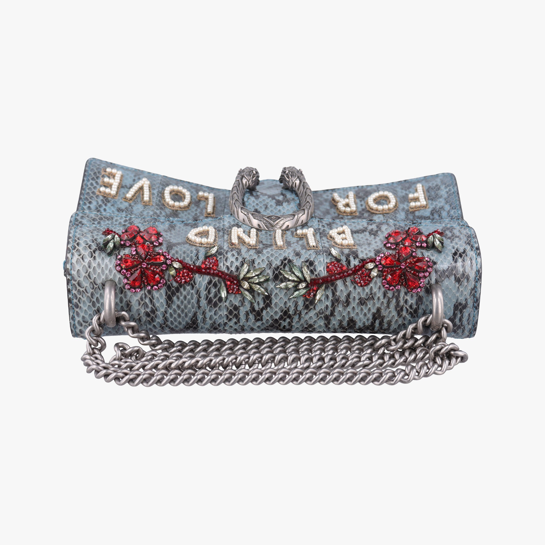 Pre-owned Gucci Dionysus Blue×Multicolour Snakeskin 481606 shoulderbag | stylenewstar