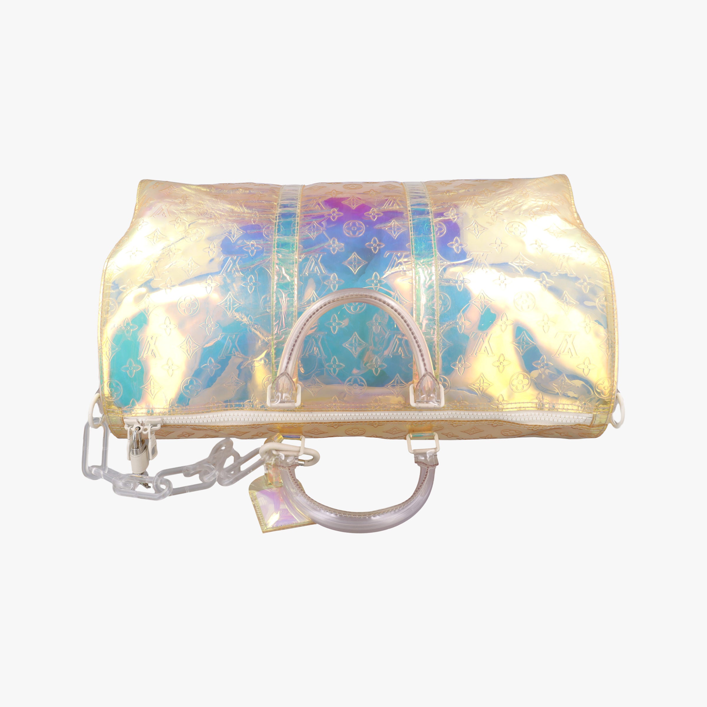 Secondhand Louis Vuitton Keepall Bandouliere 50 aurora Monogram Prism M53271 shoulderbag | stylenewstar