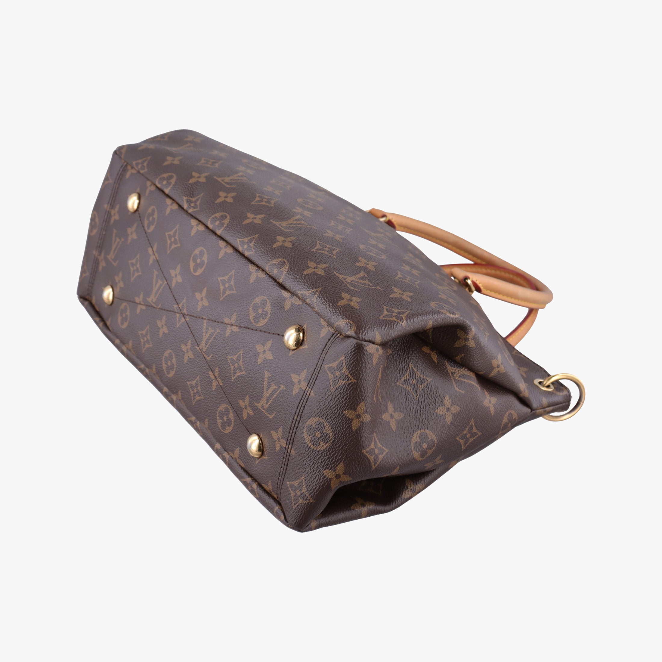 Pre-owned Louis Vuitton PALLAS brown×CERISE Monogram Canvas×calf leather M41175 shoulderbag | stylenewstar