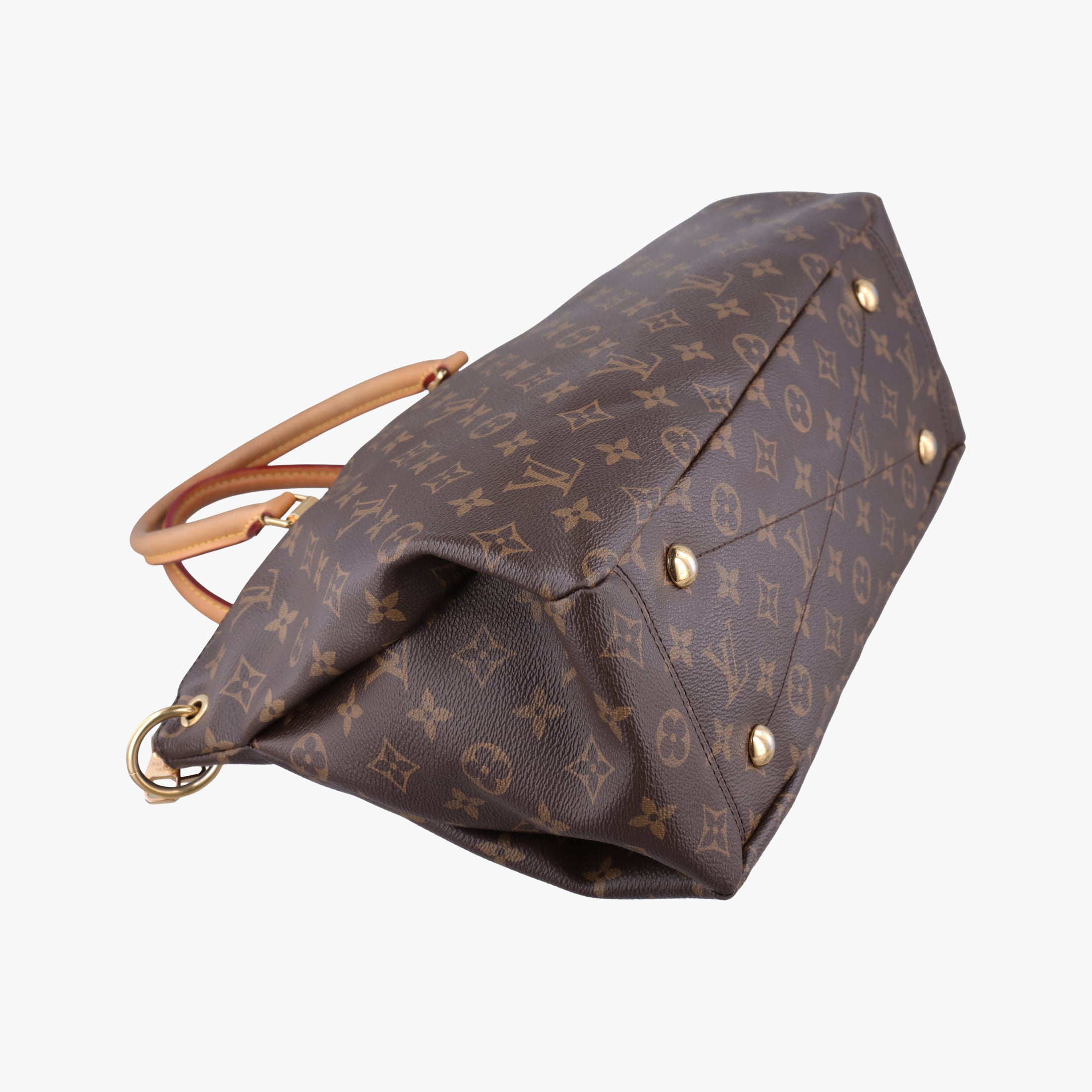 Pre-owned Louis Vuitton PALLAS brown×CERISE Monogram Canvas×calf leather M41175 shoulderbag | stylenewstar