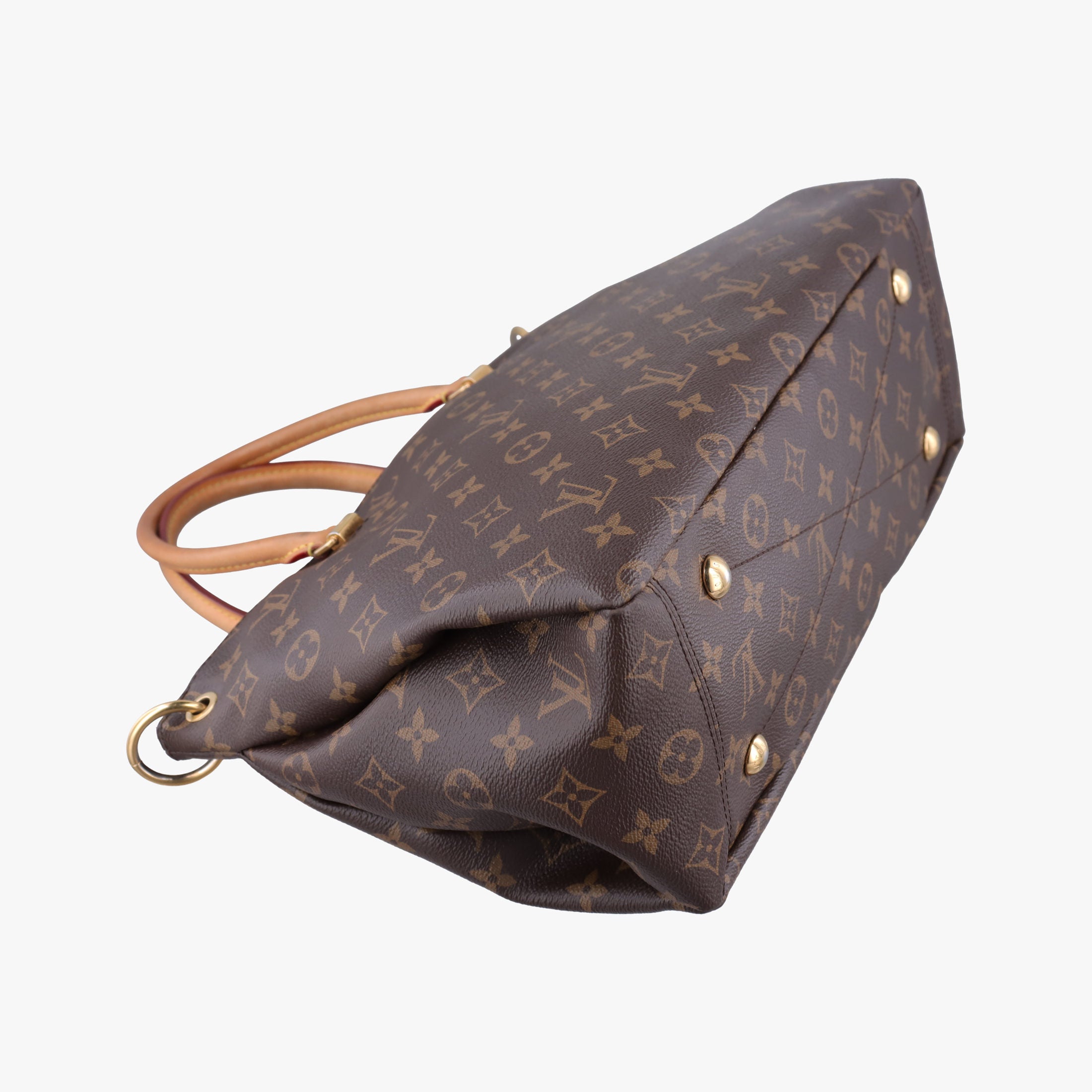 Pre-owned Louis Vuitton PALLAS brown×CERISE Monogram Canvas×calf leather M41175 shoulderbag | stylenewstar