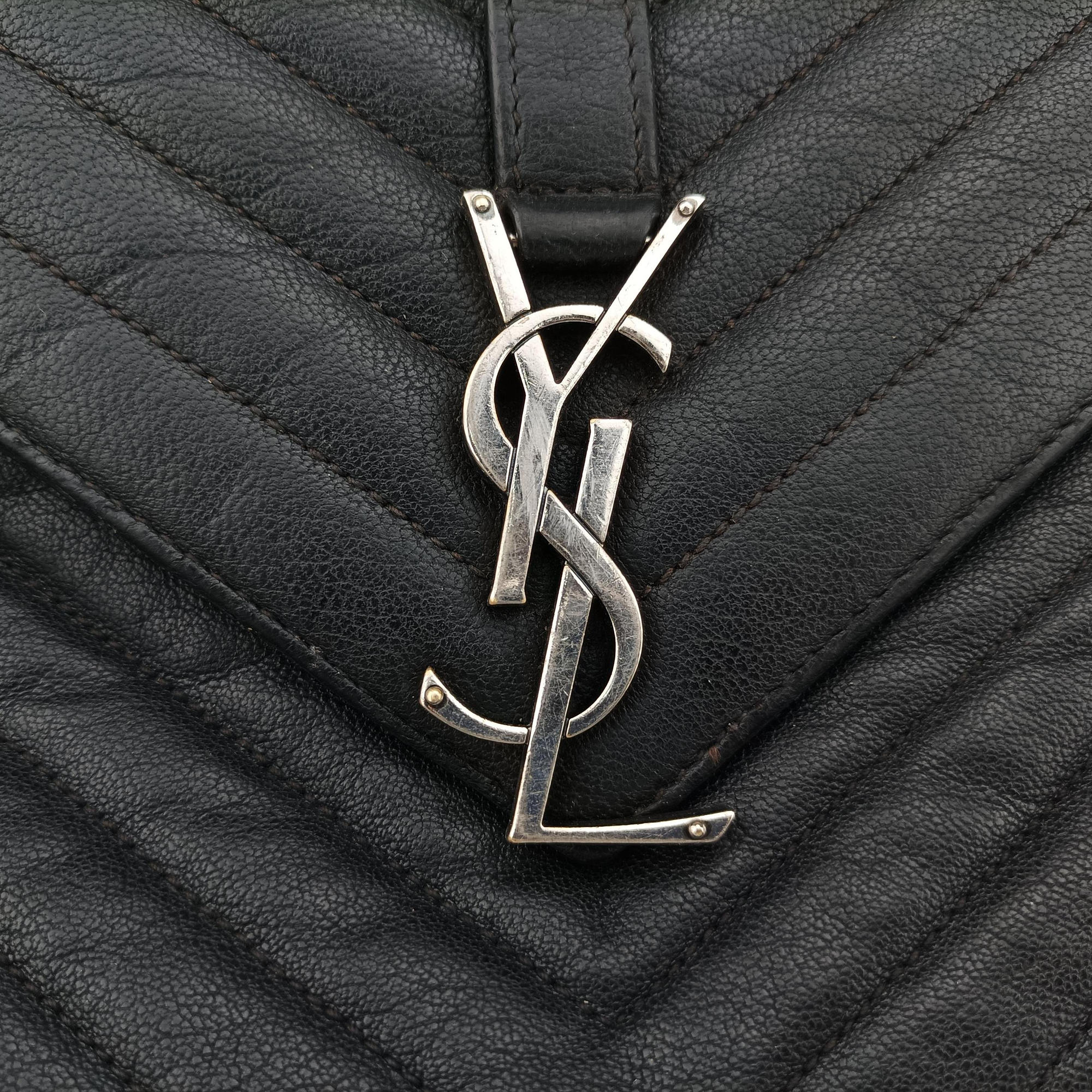 Vintage Yves Saint Laurent COLLEGE Black Leather 428056 shoulderbag | stylenewstar
