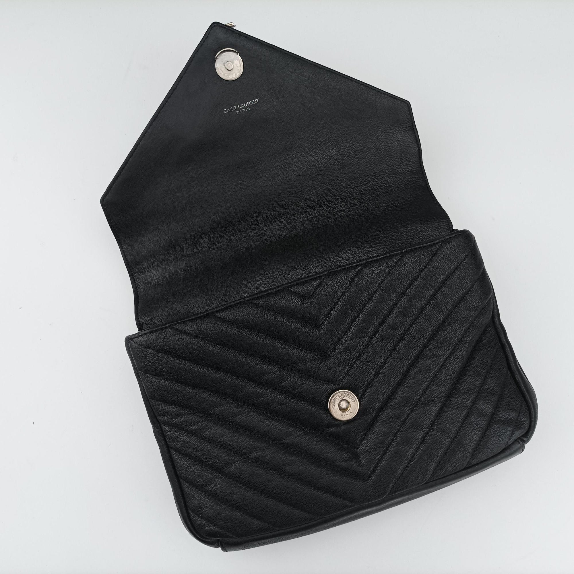 Vintage Yves Saint Laurent COLLEGE Black Leather 428056 shoulderbag | stylenewstar