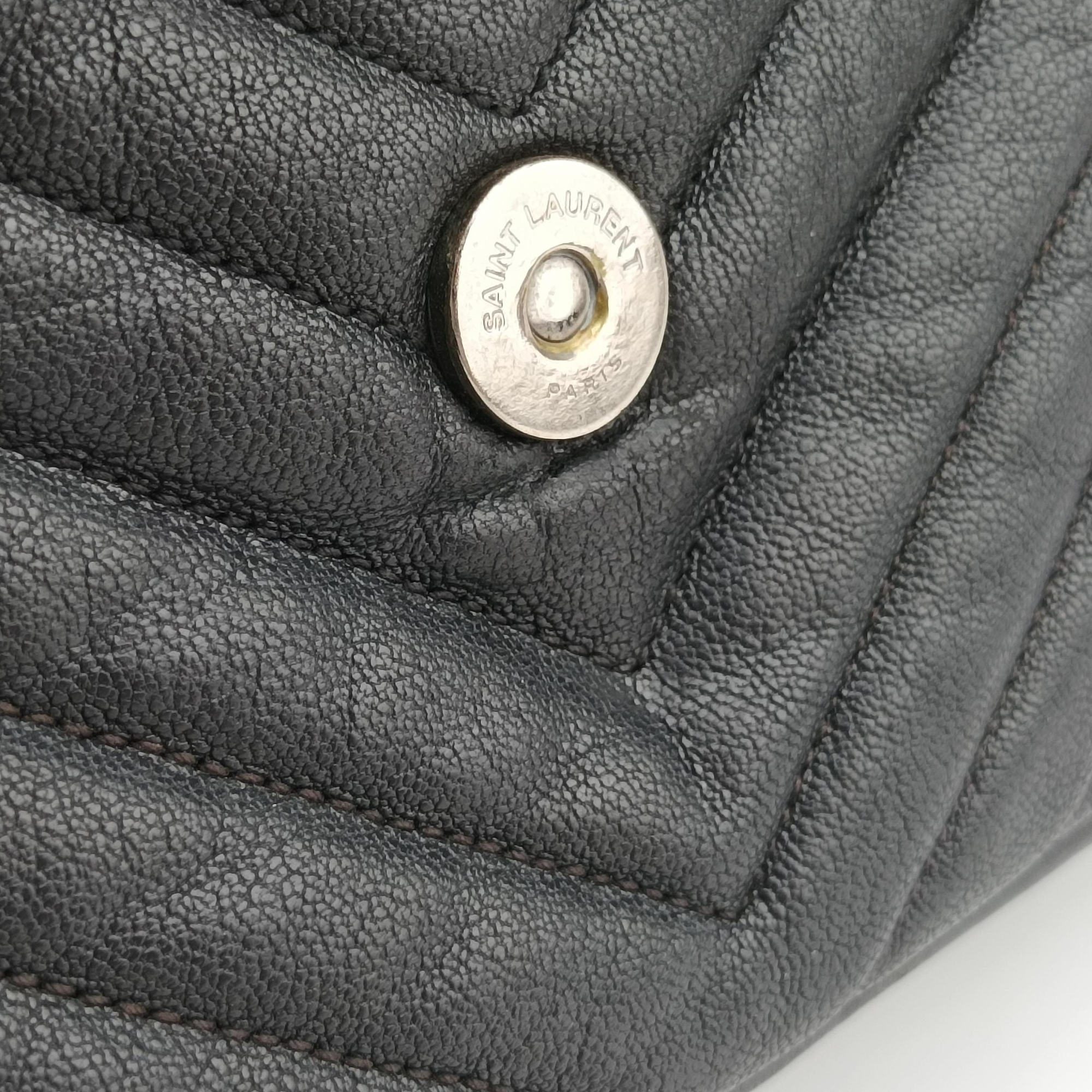 Vintage Yves Saint Laurent COLLEGE Black Leather 428056 shoulderbag | stylenewstar