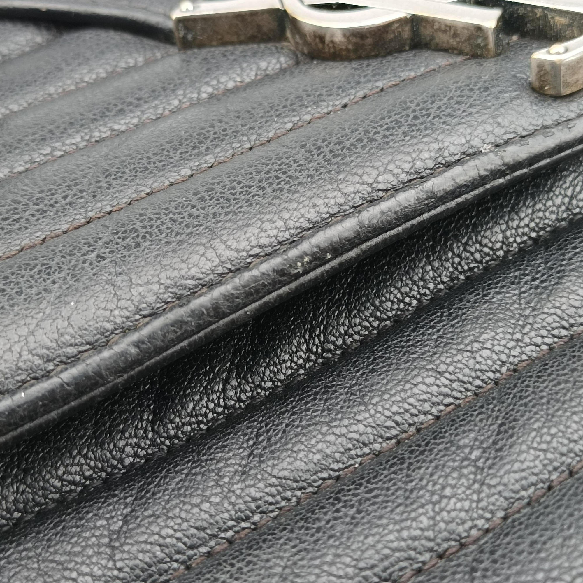 Vintage Yves Saint Laurent COLLEGE Black Leather 428056 shoulderbag | stylenewstar