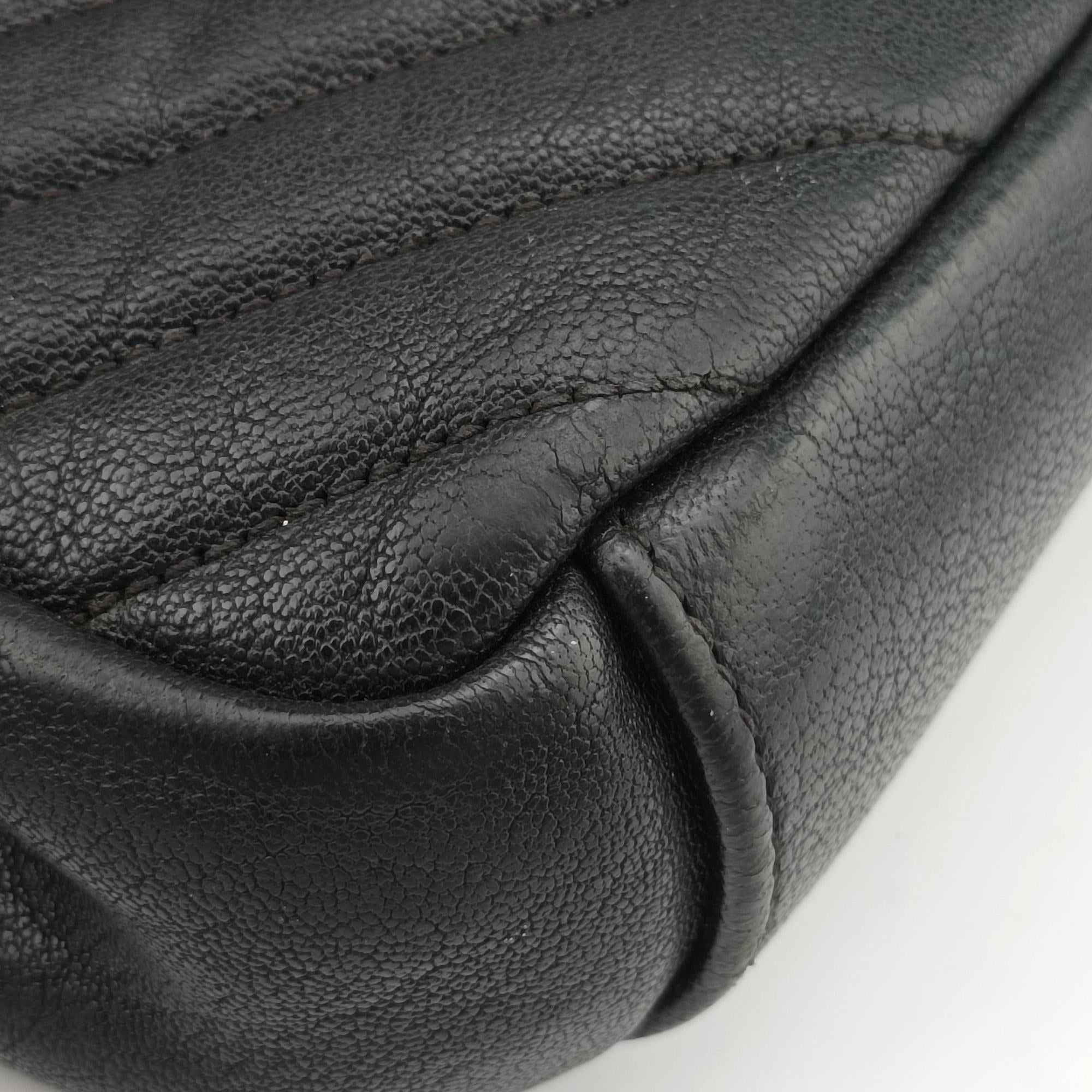 Vintage Yves Saint Laurent COLLEGE Black Leather 428056 shoulderbag | stylenewstar