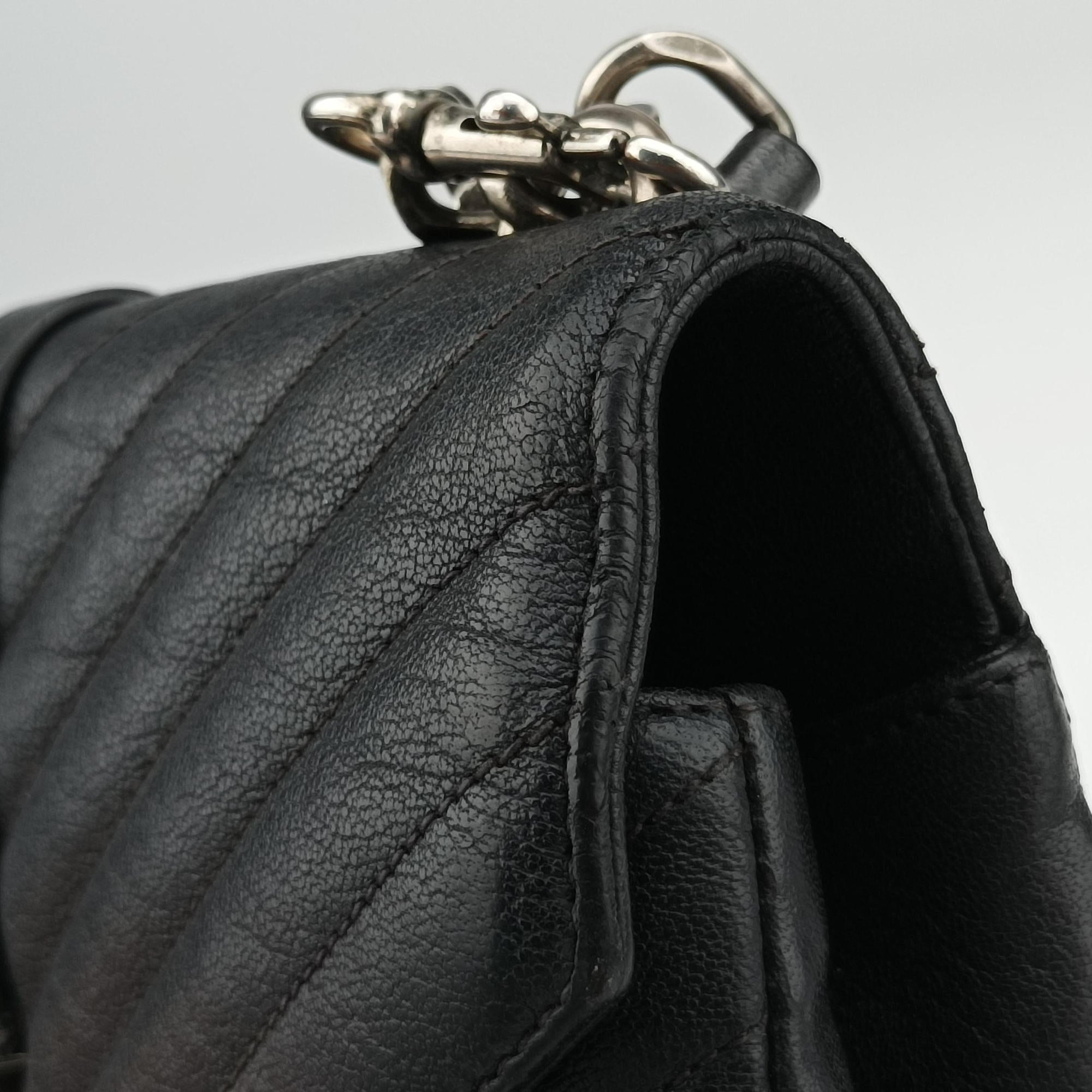 Vintage Yves Saint Laurent COLLEGE Black Leather 428056 shoulderbag | stylenewstar