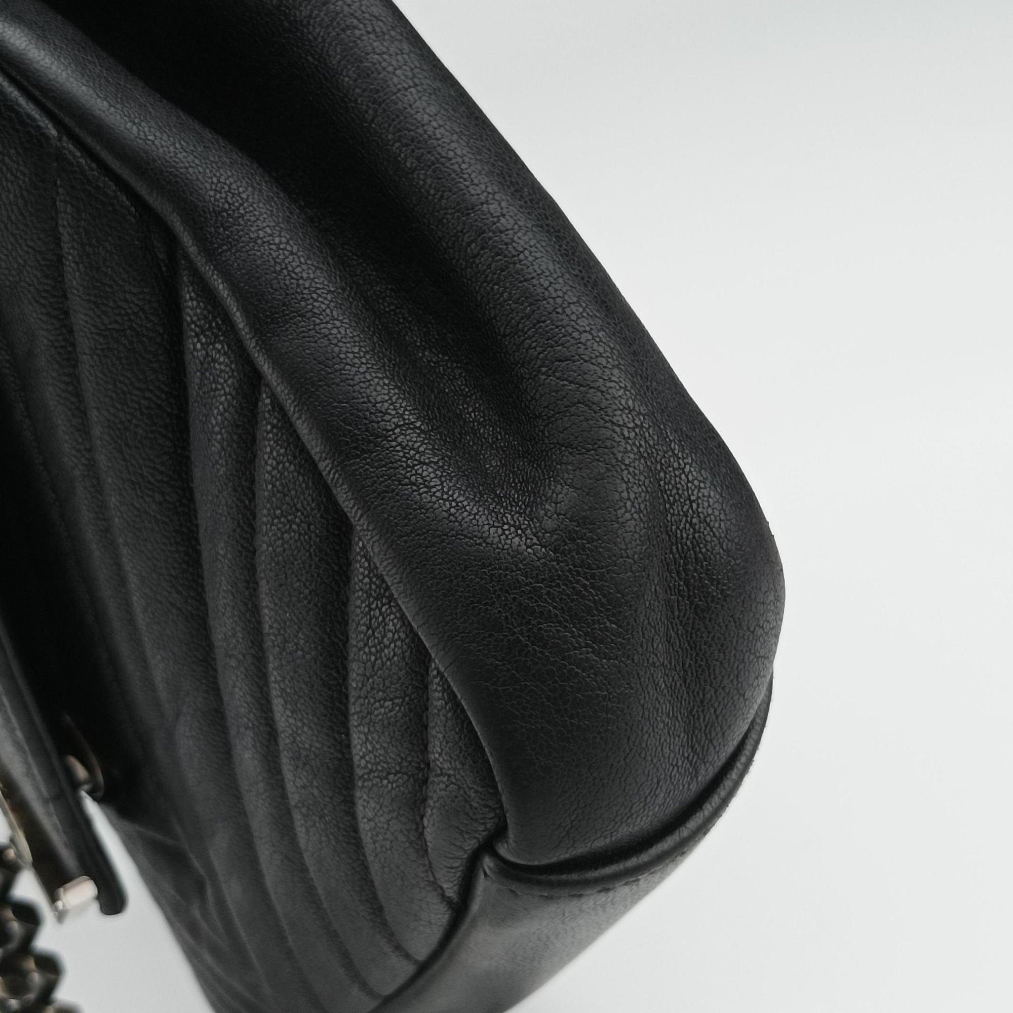 Vintage Yves Saint Laurent COLLEGE Black Leather 428056 shoulderbag | stylenewstar