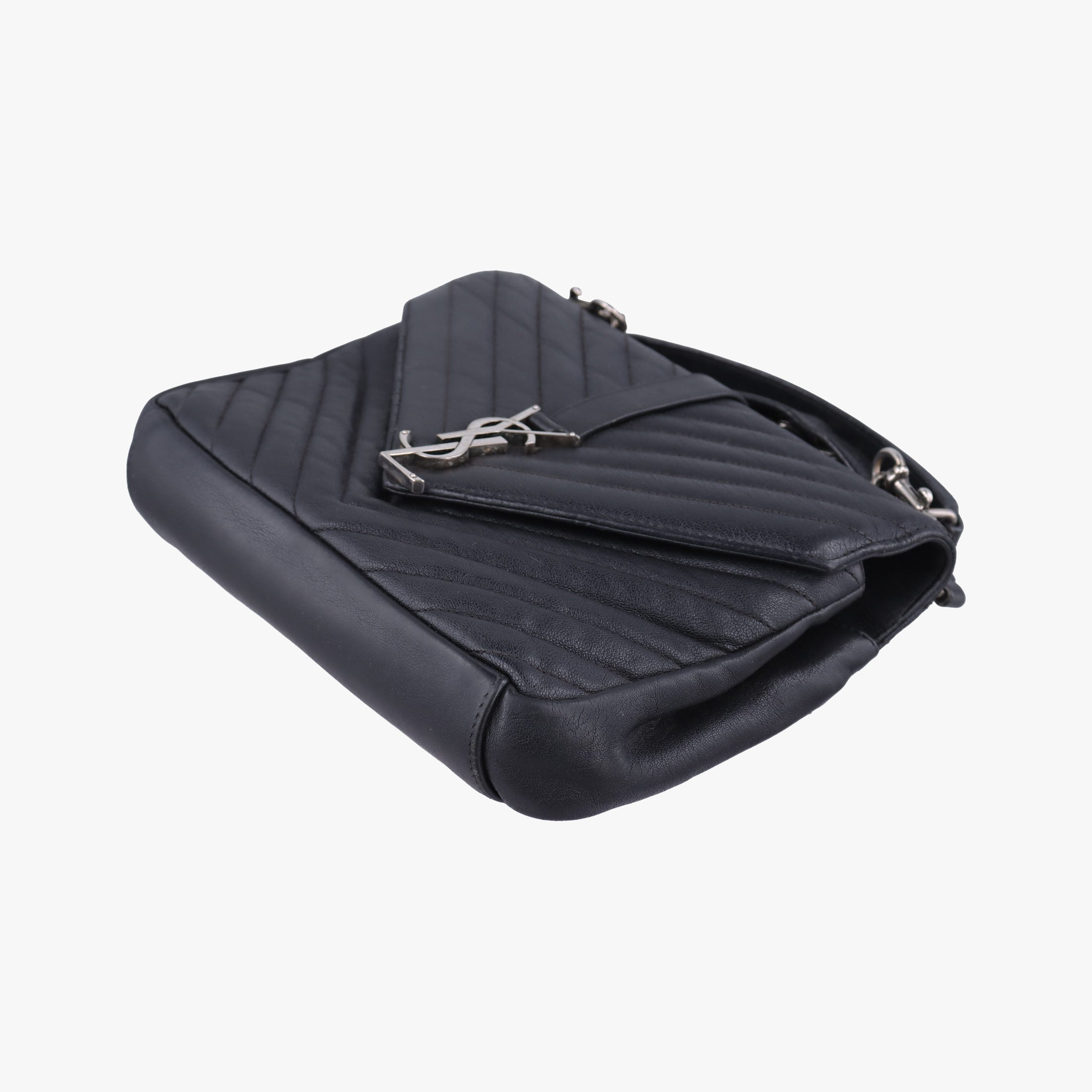 Vintage Yves Saint Laurent COLLEGE Black Leather 428056 shoulderbag | stylenewstar
