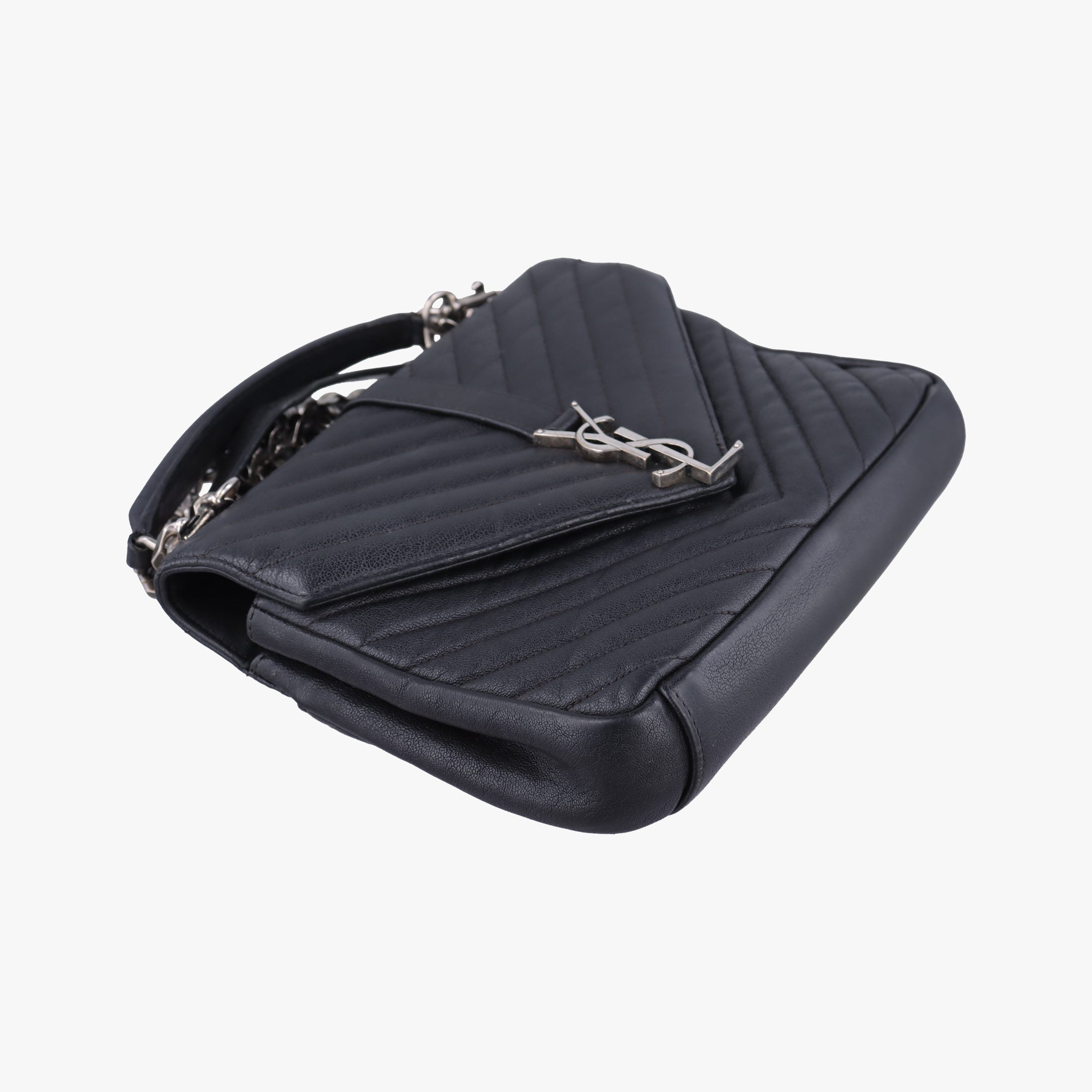 Vintage Yves Saint Laurent COLLEGE Black Leather 428056 shoulderbag | stylenewstar