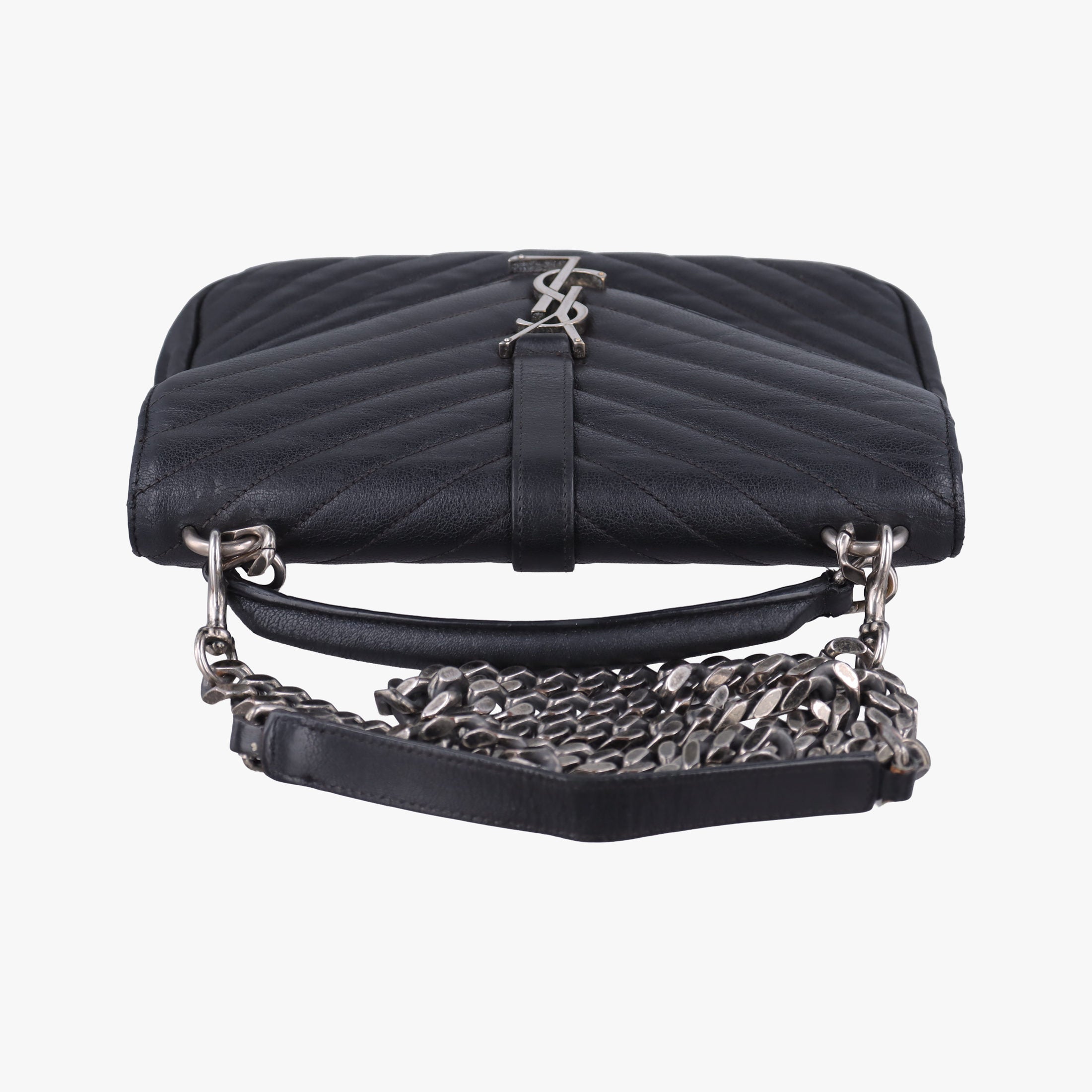 Vintage Yves Saint Laurent COLLEGE Black Leather 428056 shoulderbag | stylenewstar