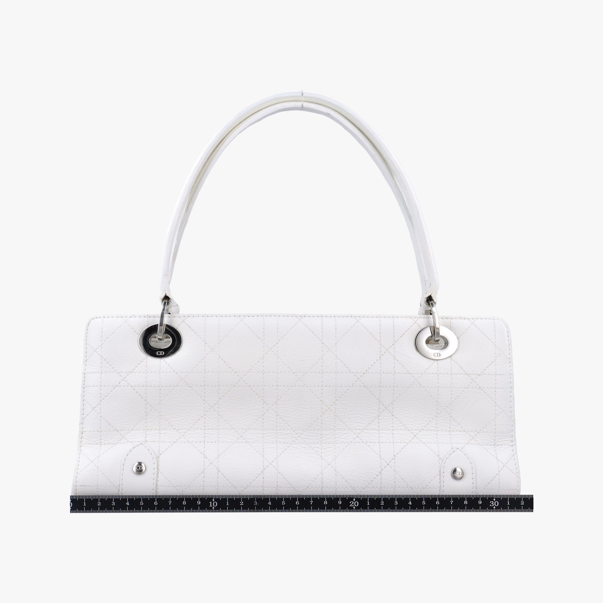 Pre-owned Christian Dior Lady D-Joy White leather  shoulderbag | stylenewstar