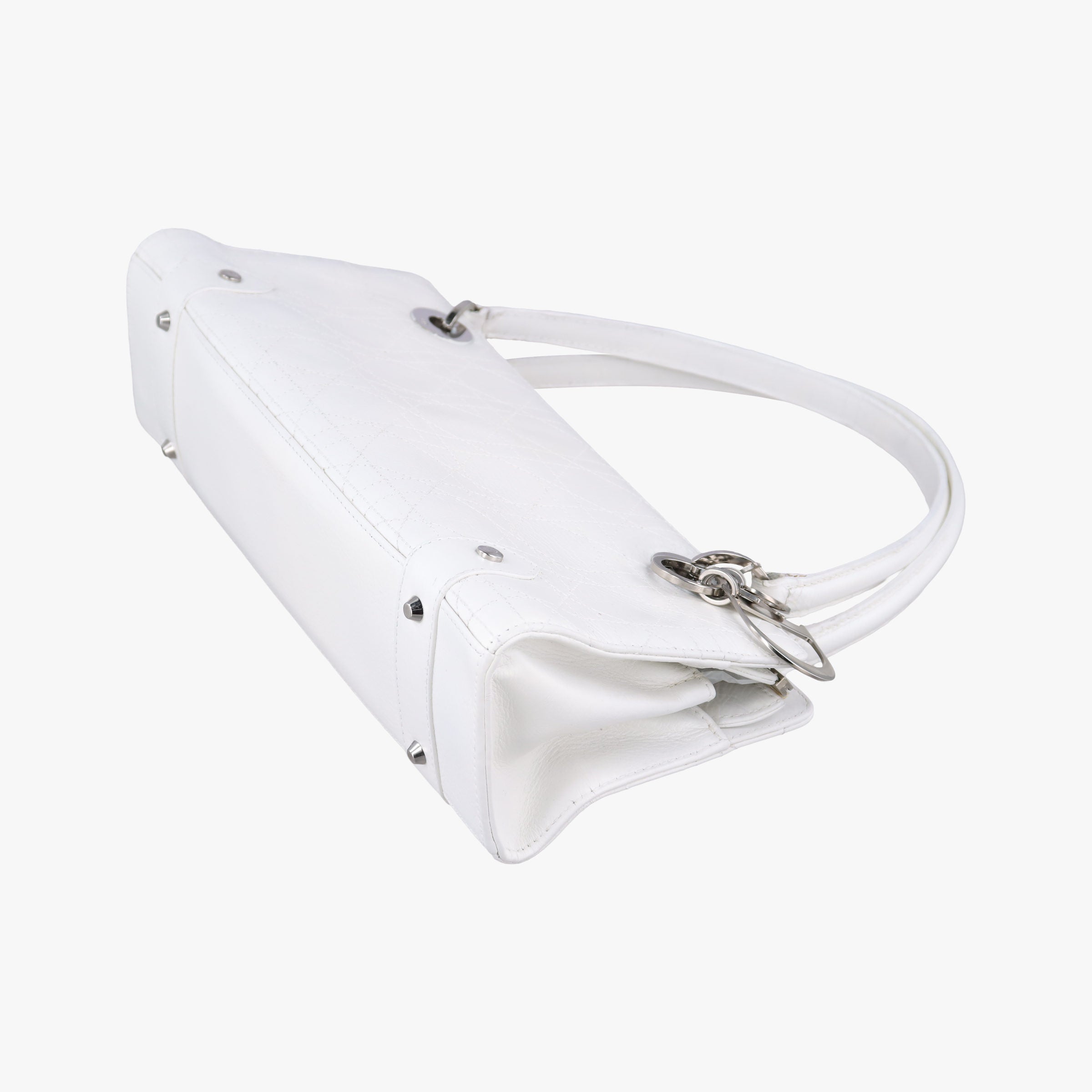 Pre-owned Christian Dior Lady D-Joy White leather  shoulderbag | stylenewstar