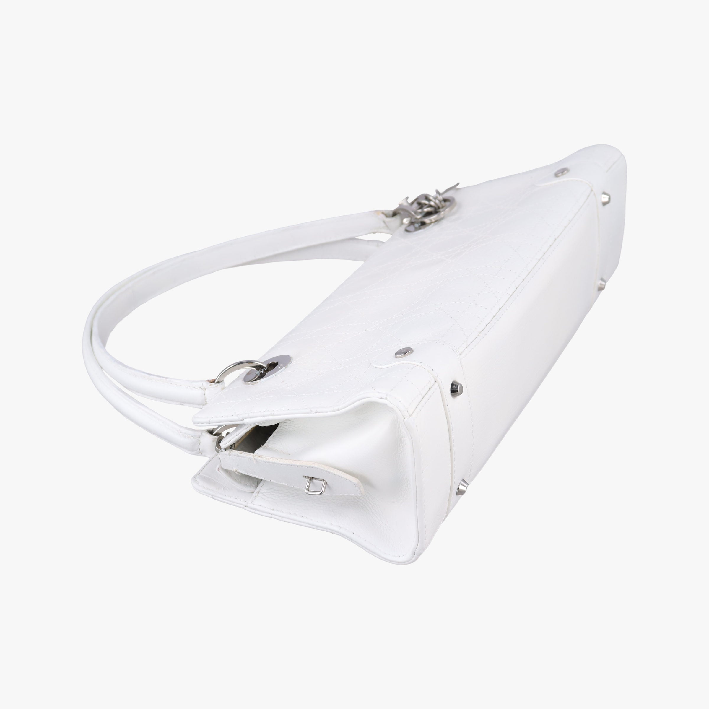 Pre-owned Christian Dior Lady D-Joy White leather  shoulderbag | stylenewstar