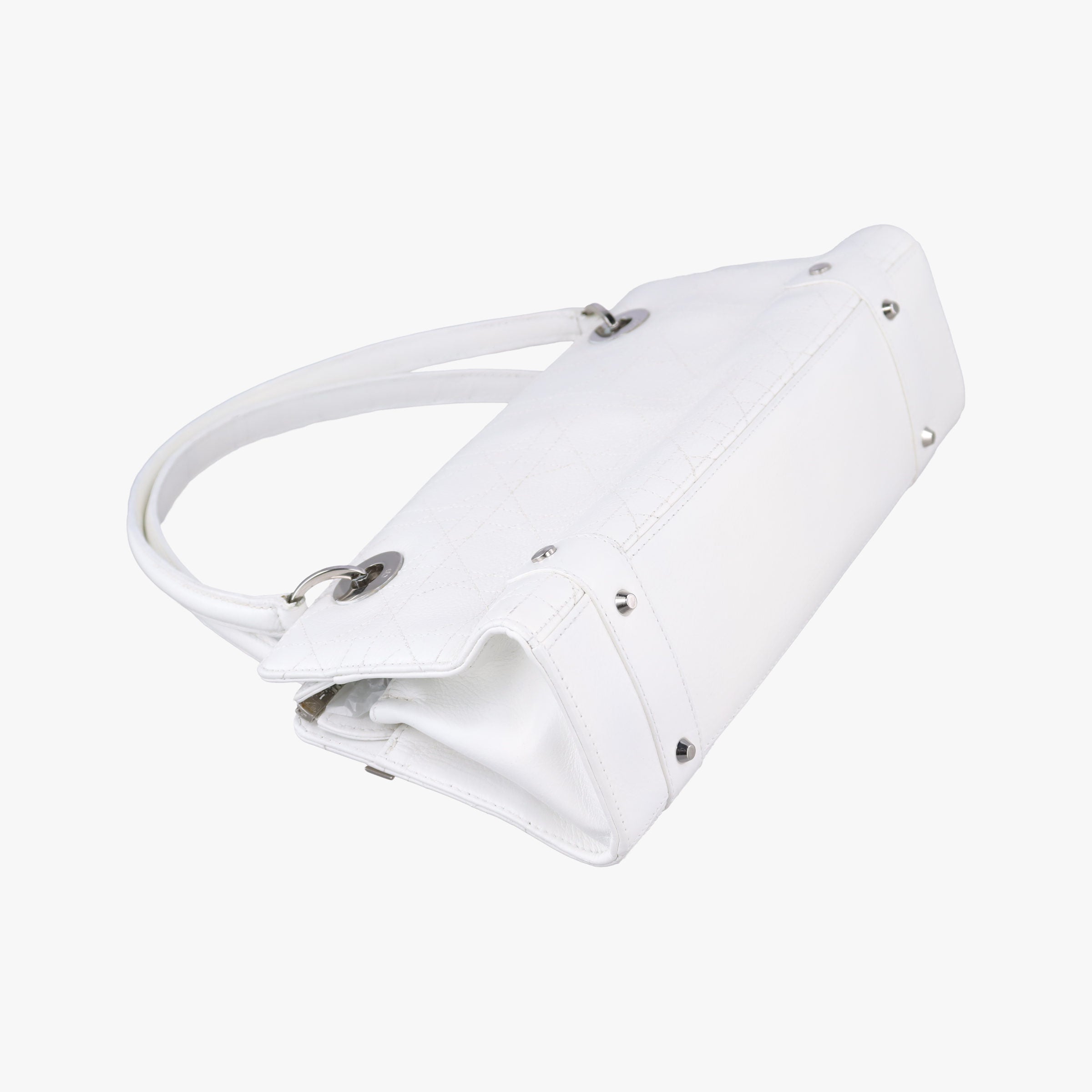 Pre-owned Christian Dior Lady D-Joy White leather  shoulderbag | stylenewstar