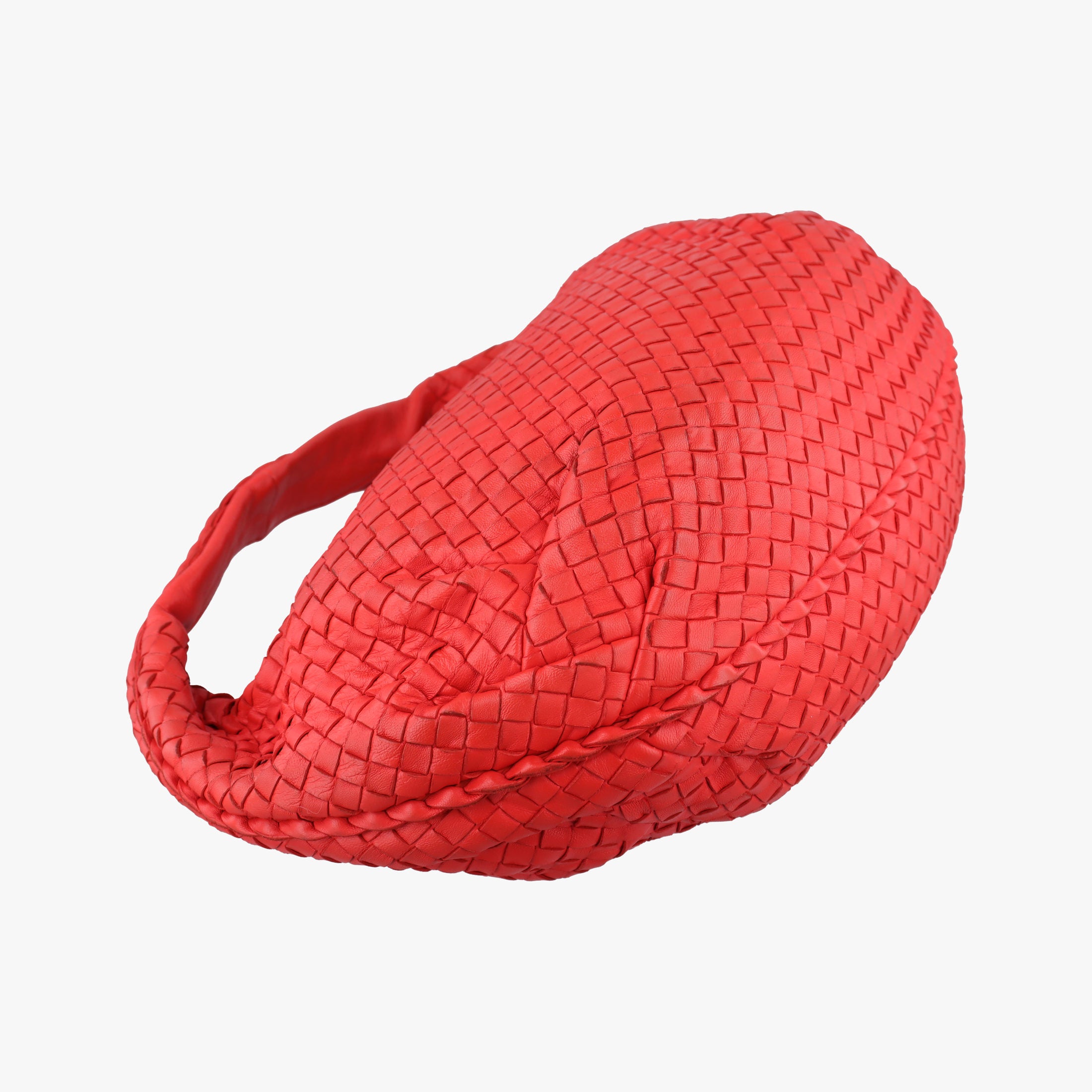 Pre-owned Bottega Veneta Intrecciato Red lambskin  shoulderbag | stylenewstar