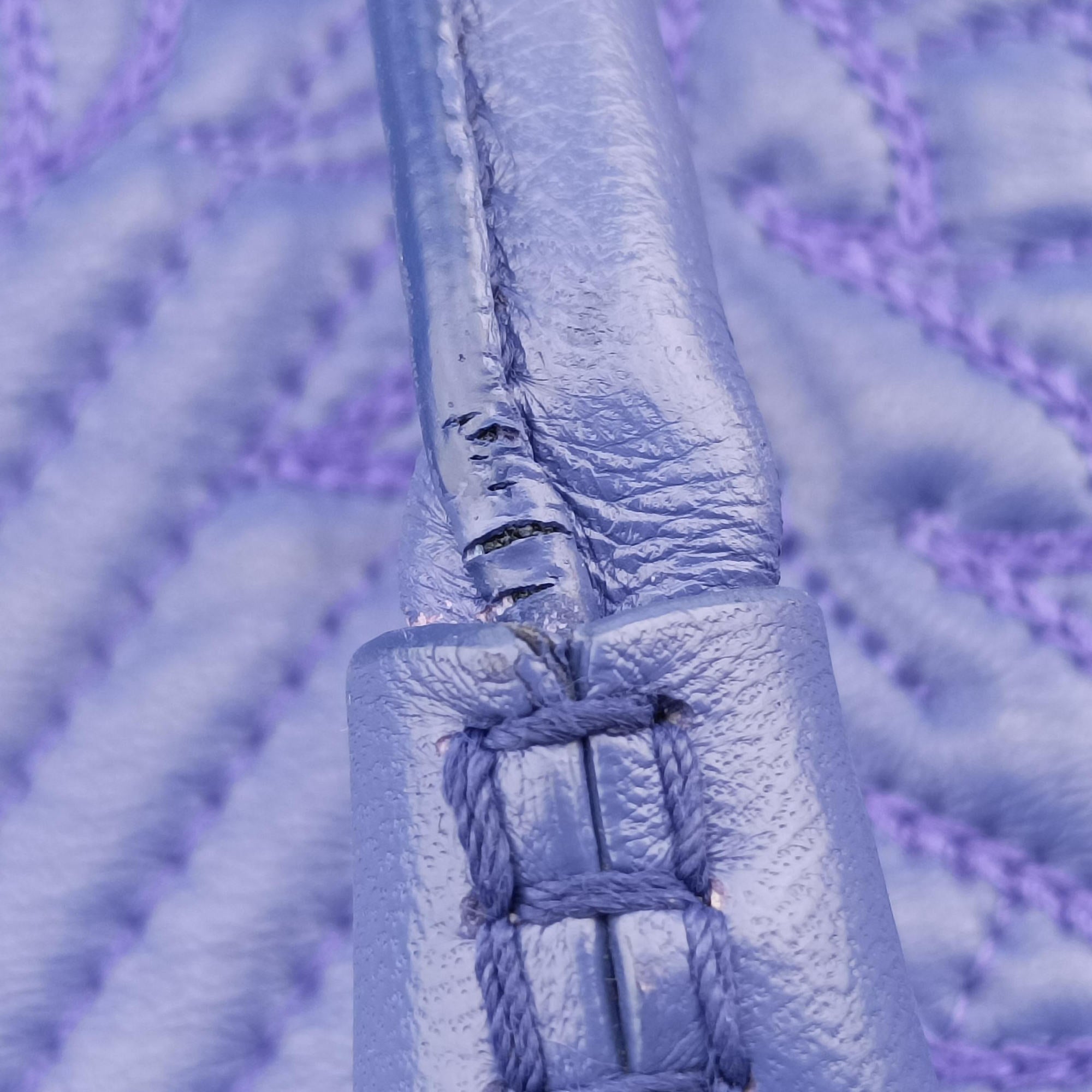 Pre-owned VERSACE Vanitas Medusa Blue leather  handbag | stylenewstar