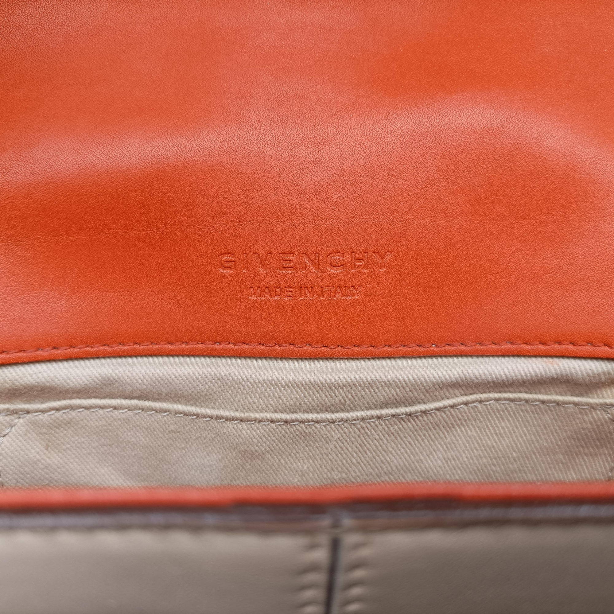 Vintage Givenchy Obsedia Coney Black × Orange × Beige Leather  shoulderbag | stylenewstar