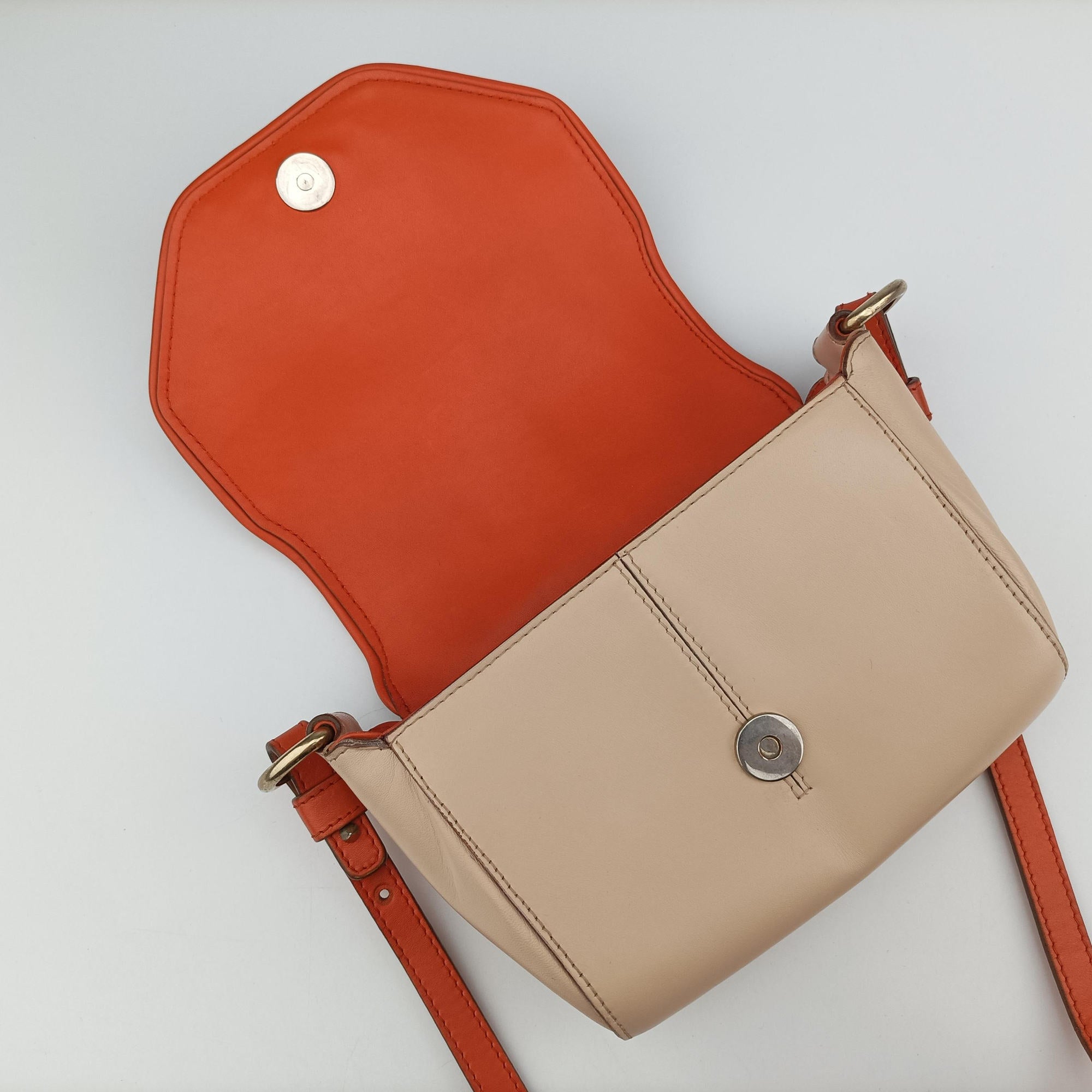 Vintage Givenchy Obsedia Coney Black × Orange × Beige Leather  shoulderbag | stylenewstar