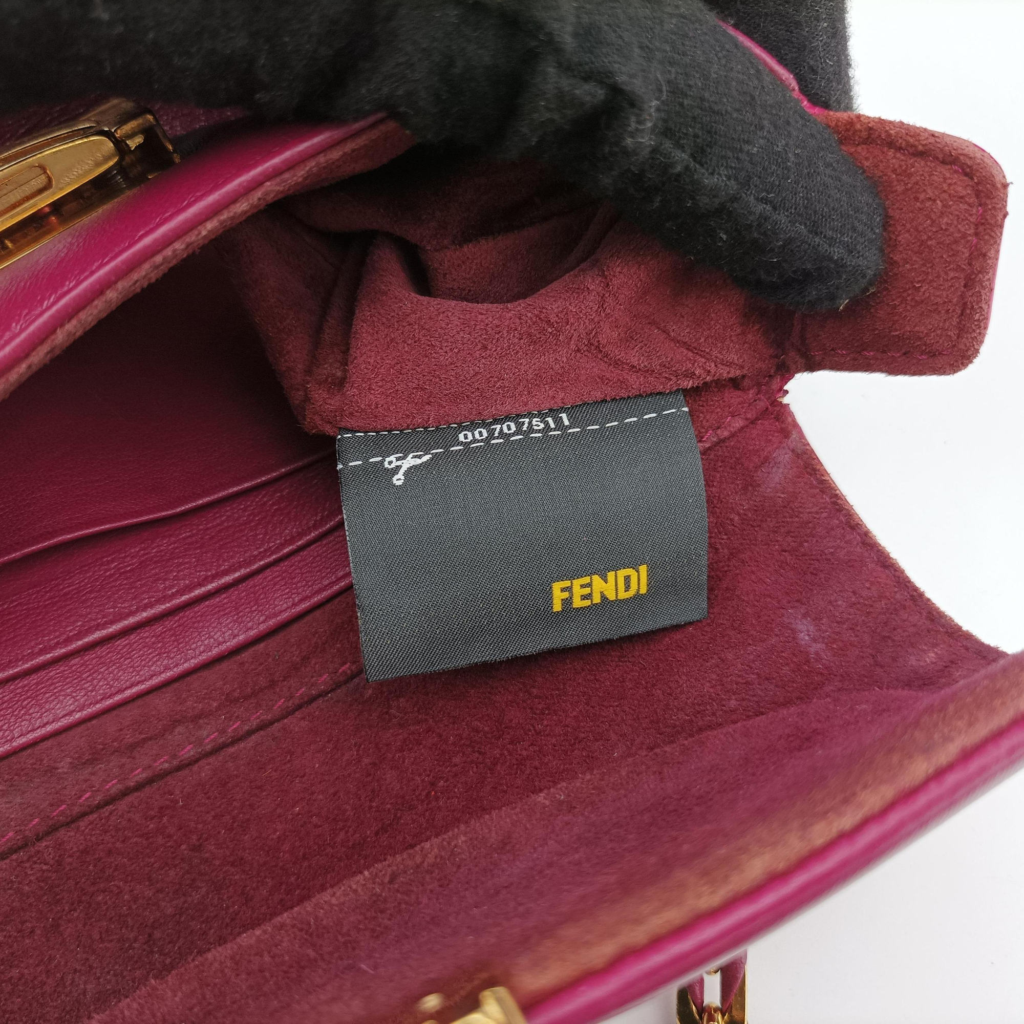 Pre-owned Fendi Mini Be Baguette Rose Leather 8M0315 shoulderbag | stylenewstar