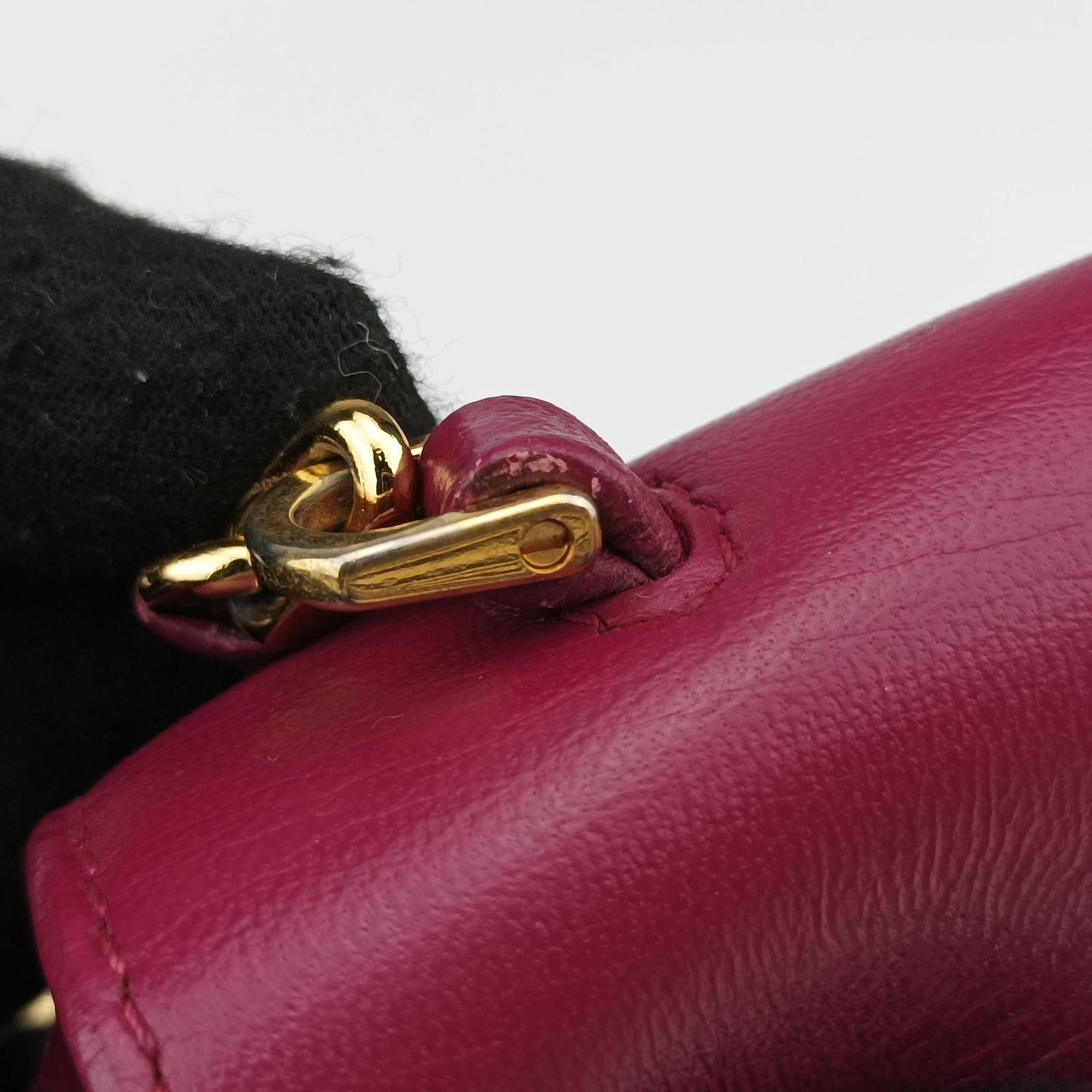 Pre-owned Fendi Mini Be Baguette Rose Leather 8M0315 shoulderbag | stylenewstar