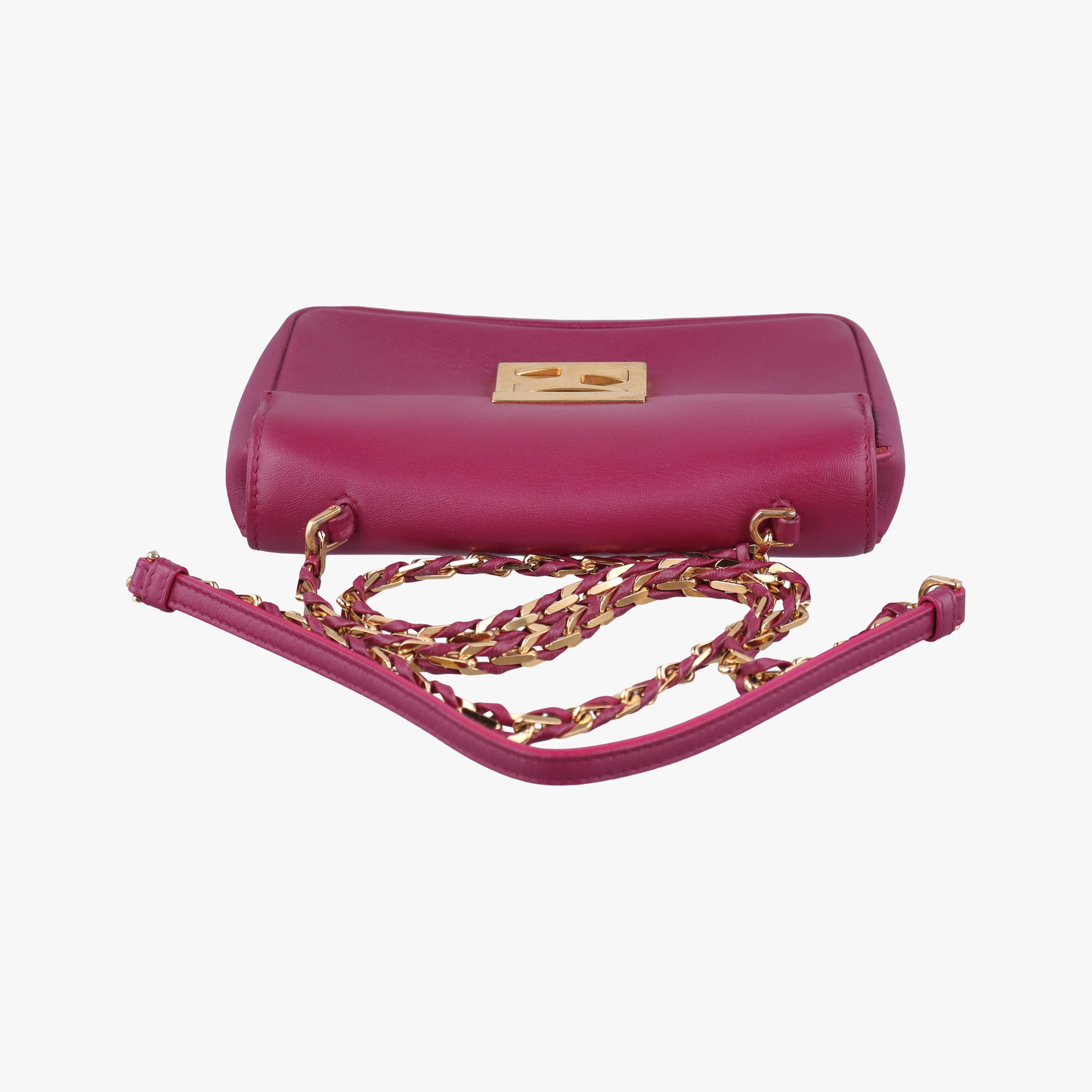 Pre-owned Fendi Mini Be Baguette Rose Leather 8M0315 shoulderbag | stylenewstar