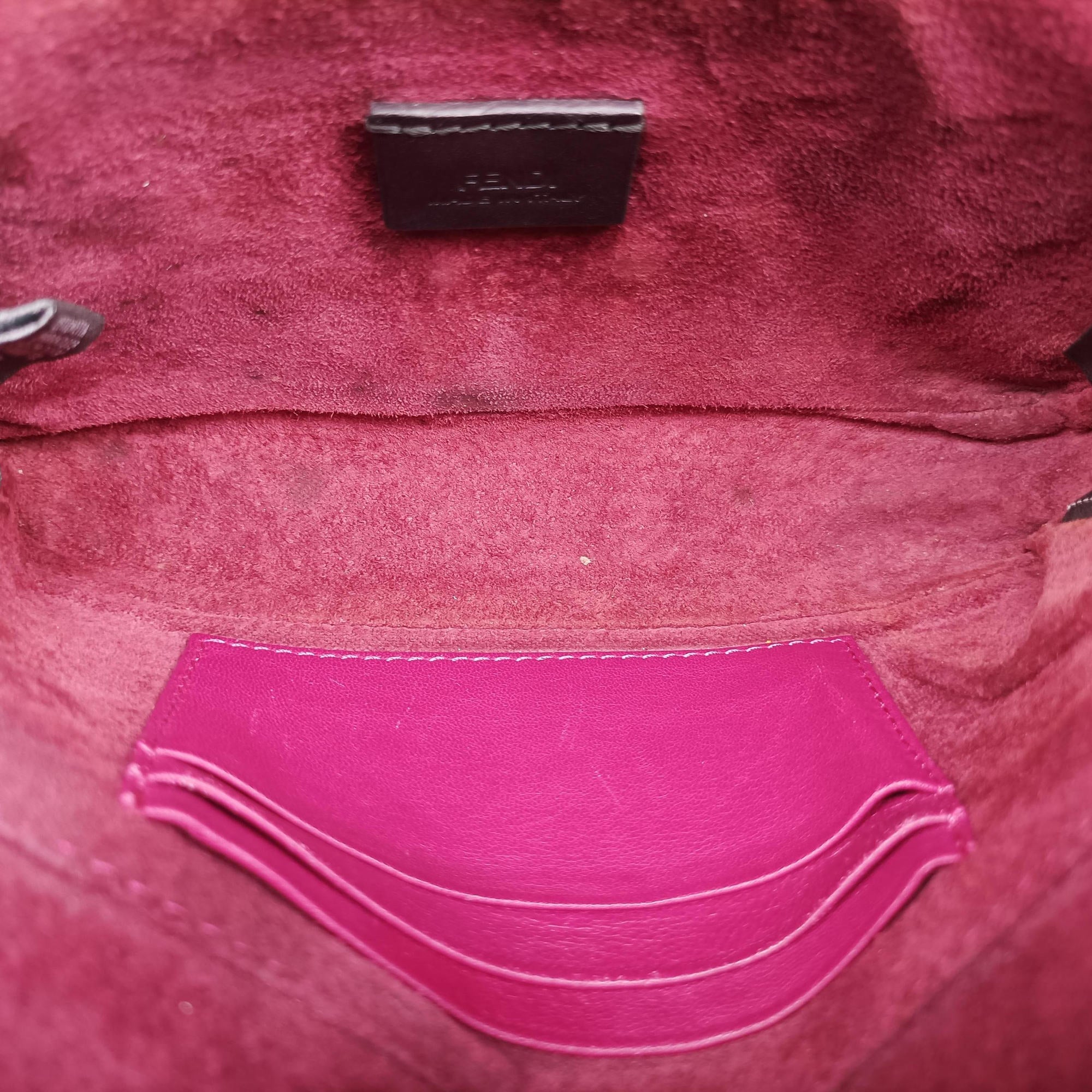 Pre-owned Fendi Mini Be Baguette Rose Leather 8M0315 shoulderbag | stylenewstar