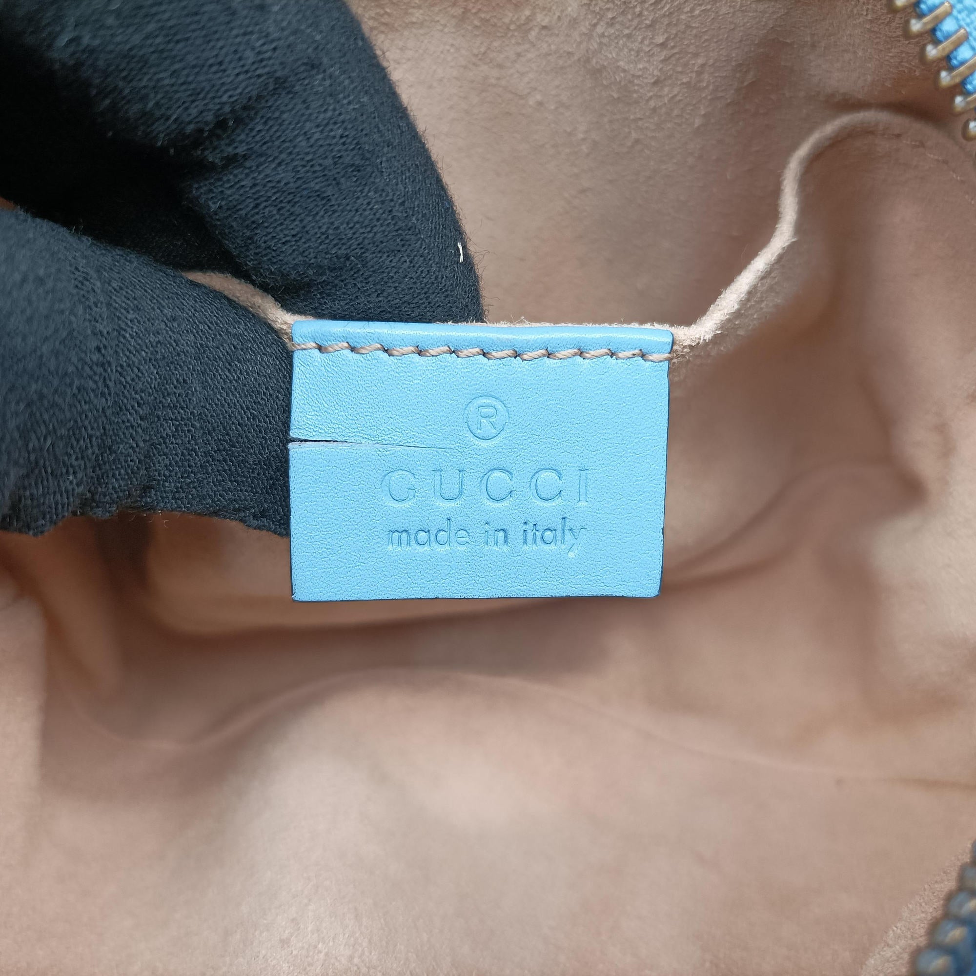 Pre-owned Gucci GG Marmont Blue Leather 448065 shoulderbag | stylenewstar