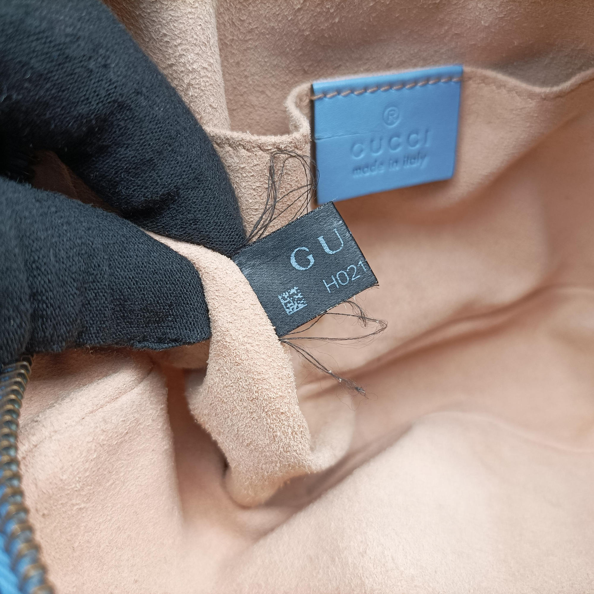 Pre-owned Gucci GG Marmont Blue Leather 448065 shoulderbag | stylenewstar