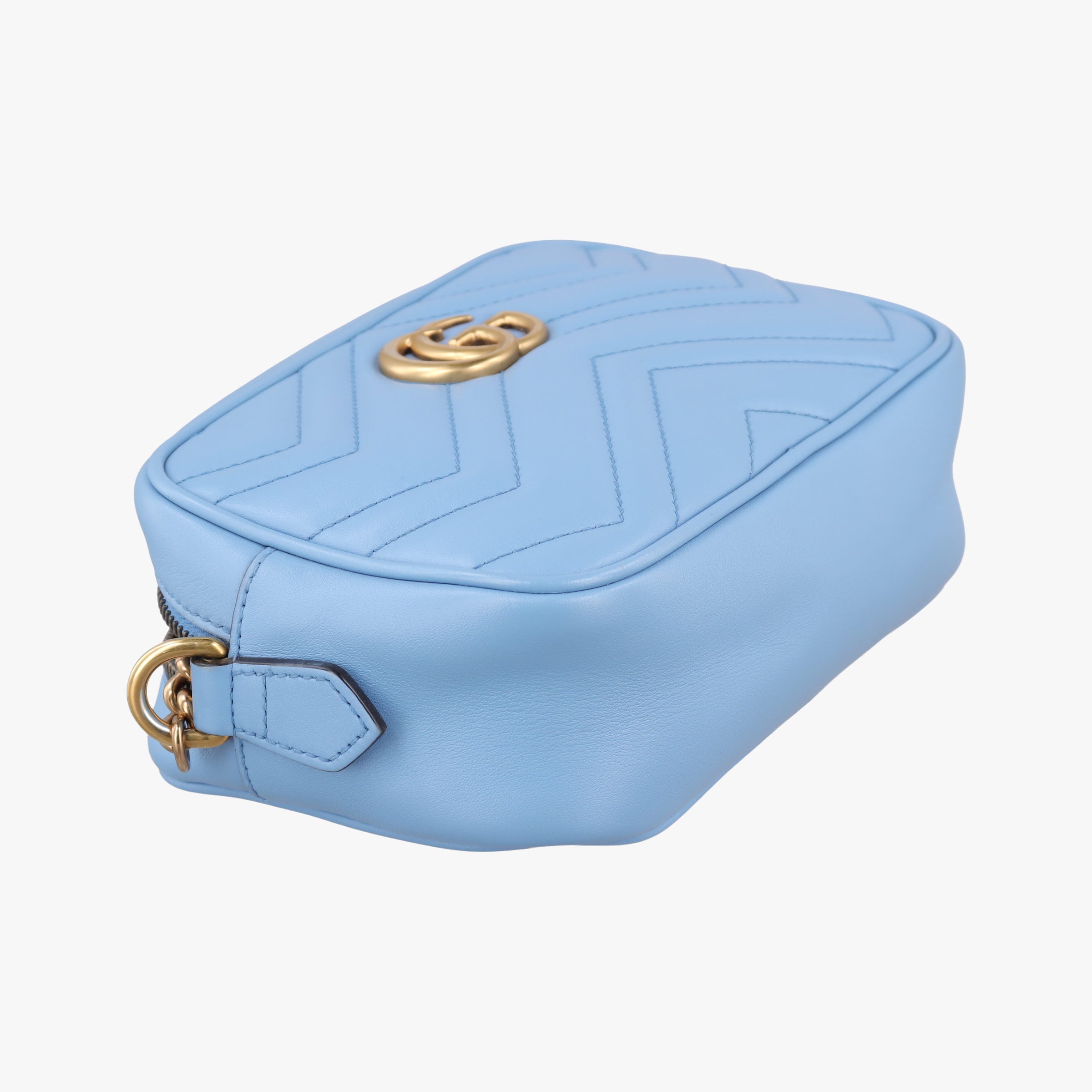 Pre-owned Gucci GG Marmont Blue Leather 448065 shoulderbag | stylenewstar
