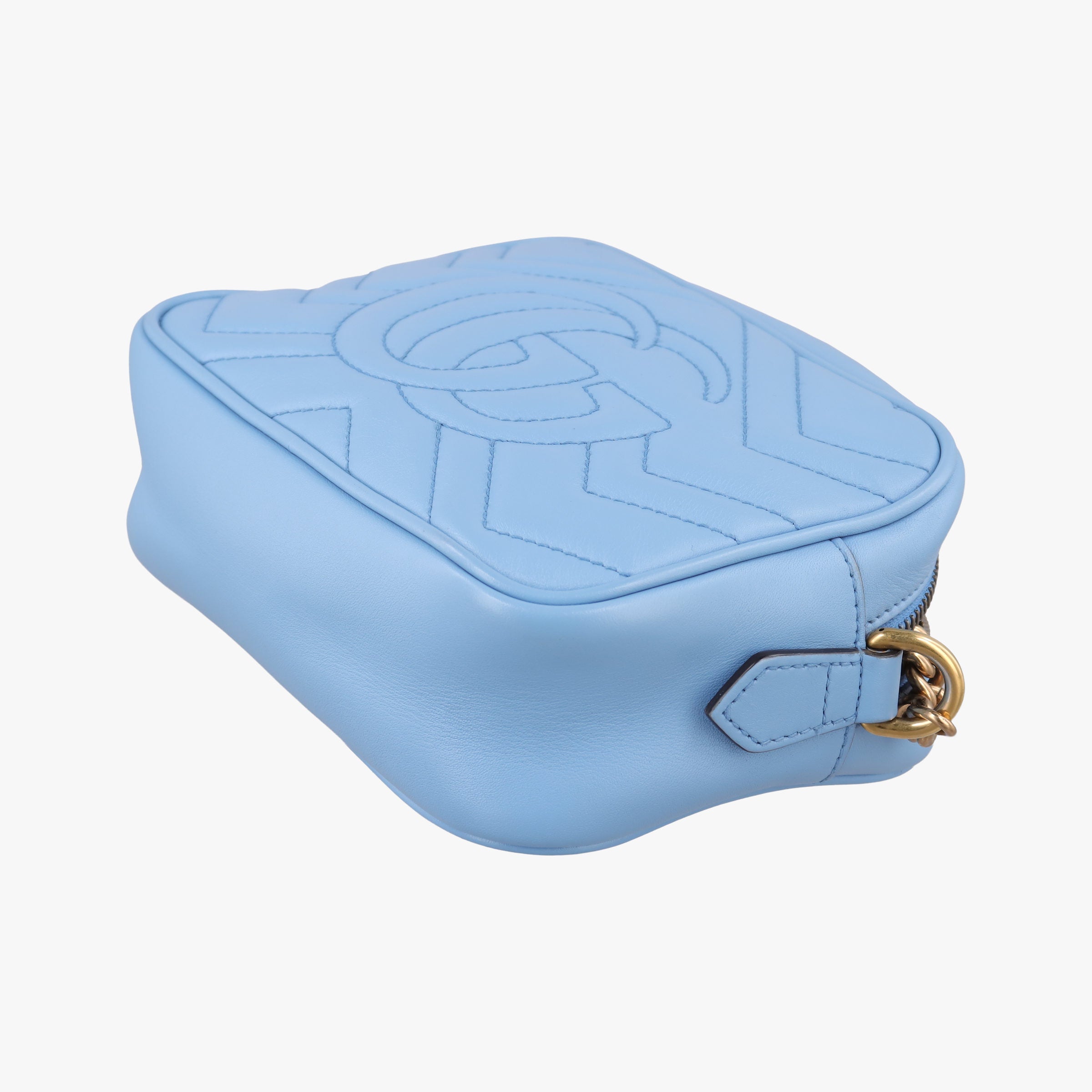 Pre-owned Gucci GG Marmont Blue Leather 448065 shoulderbag | stylenewstar