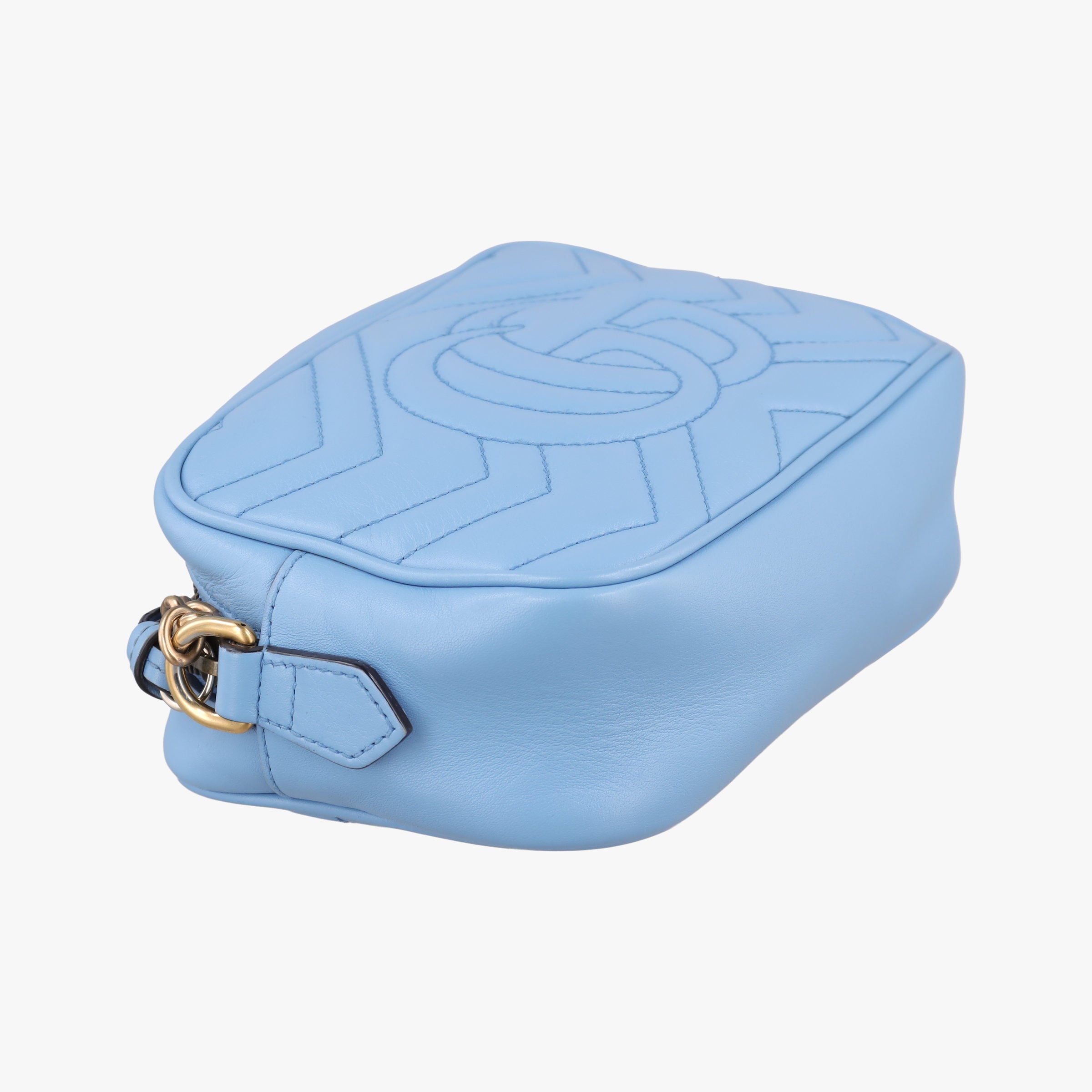 Pre-owned Gucci GG Marmont Blue Leather 448065 shoulderbag | stylenewstar