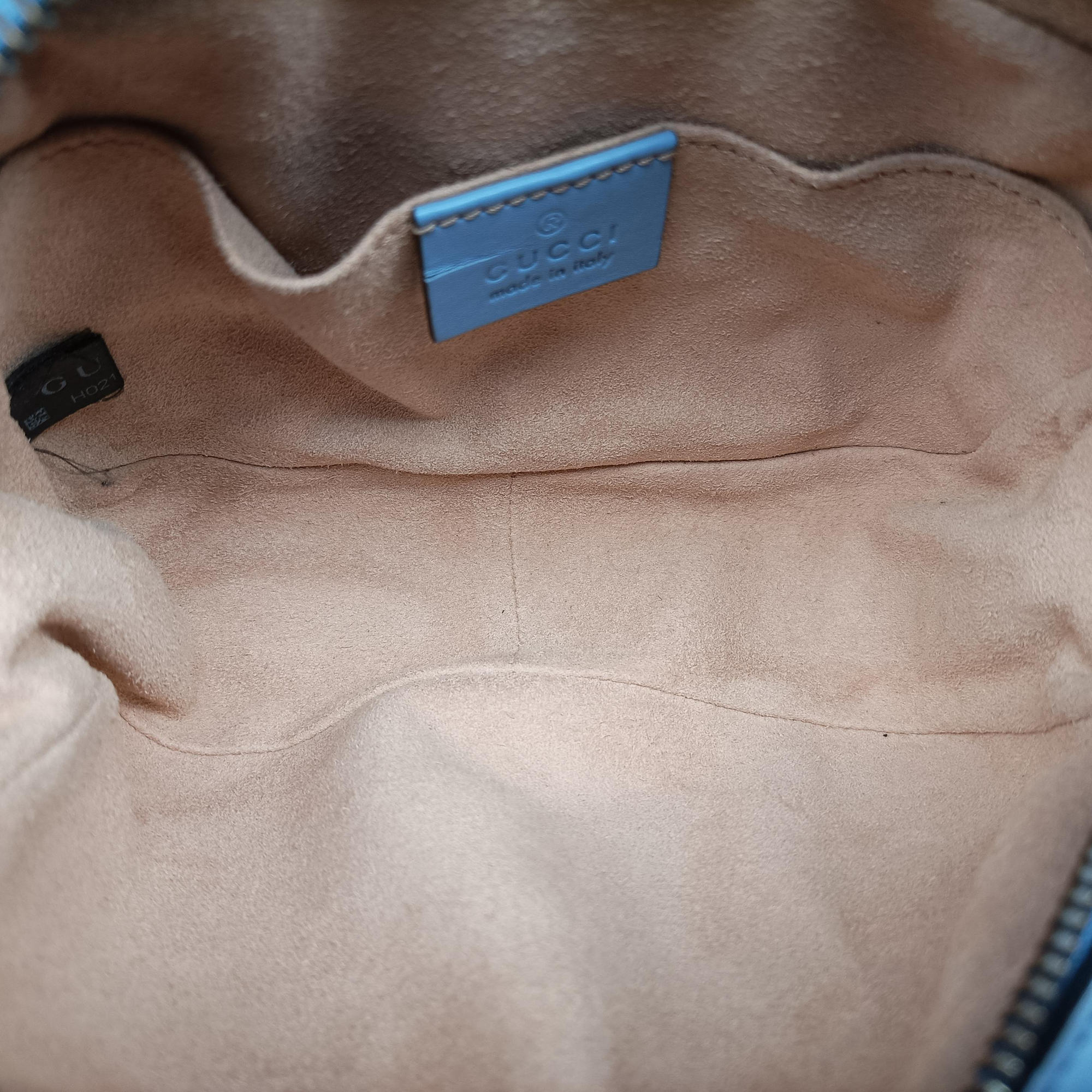 Pre-owned Gucci GG Marmont Blue Leather 448065 shoulderbag | stylenewstar