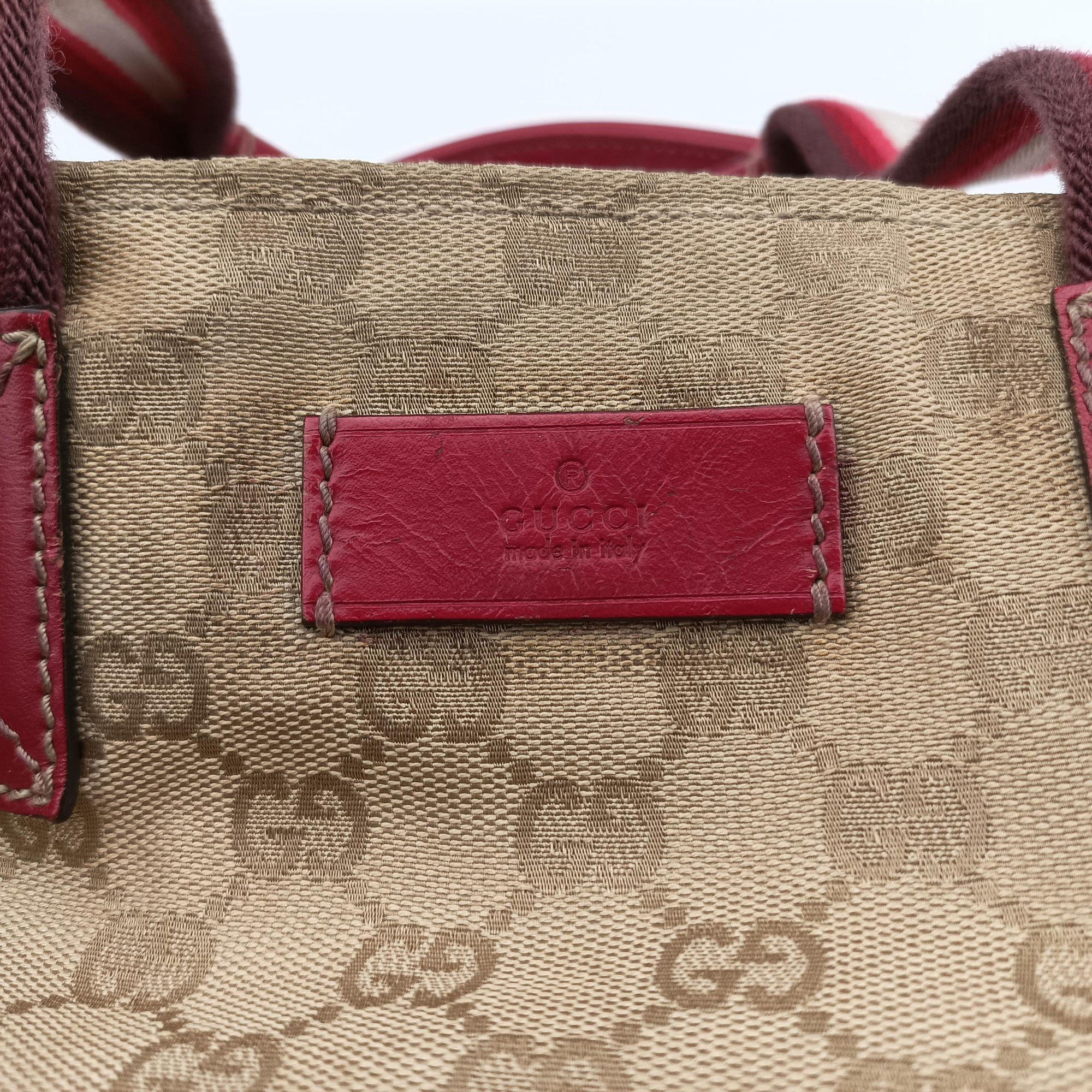 Pre-owned Gucci GG Canvas Sherry Line Beige canvas 131230 handbag | stylenewstar