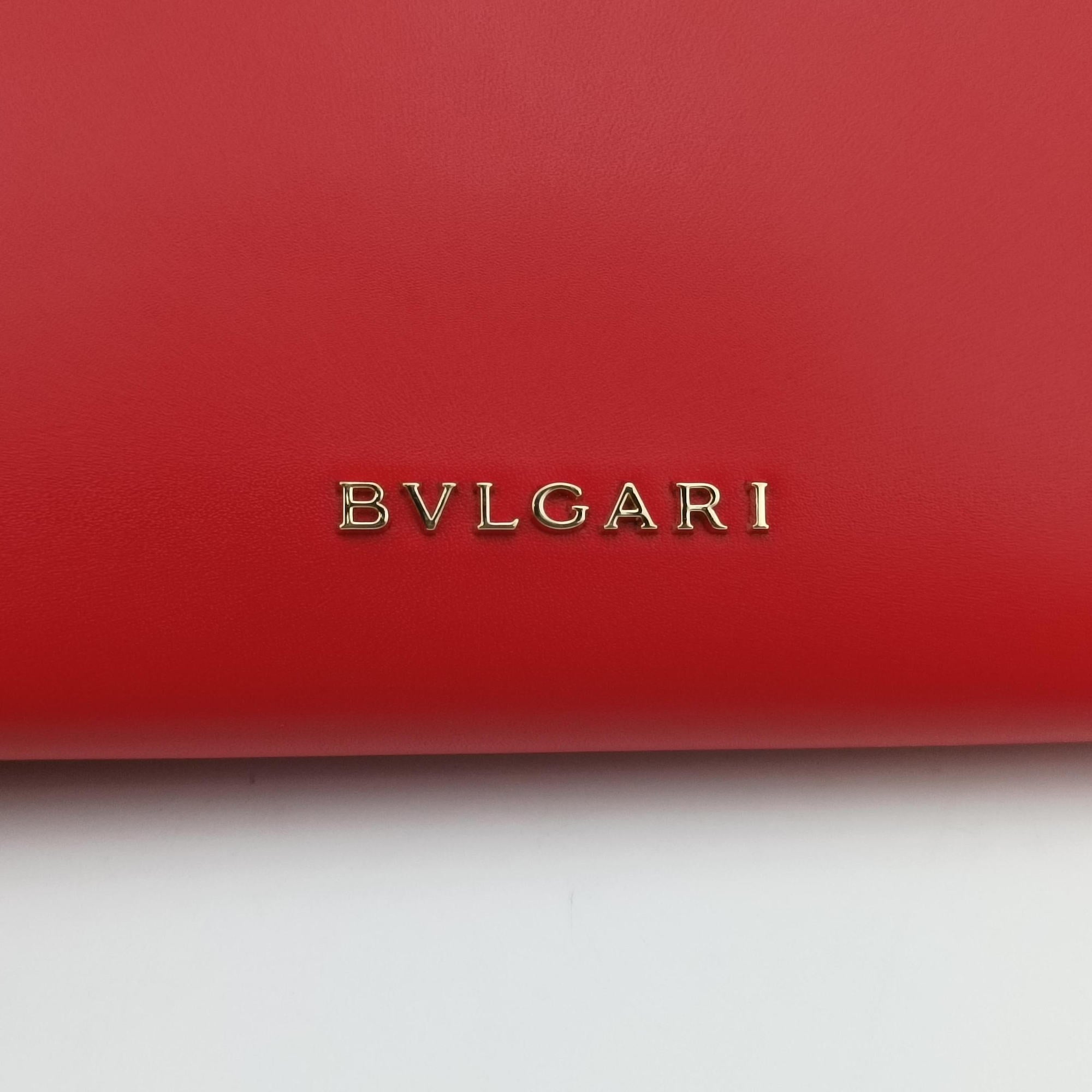 Secondhand Bvlgari SERPENTI FOREVER Red Leather  handbag | stylenewstar
