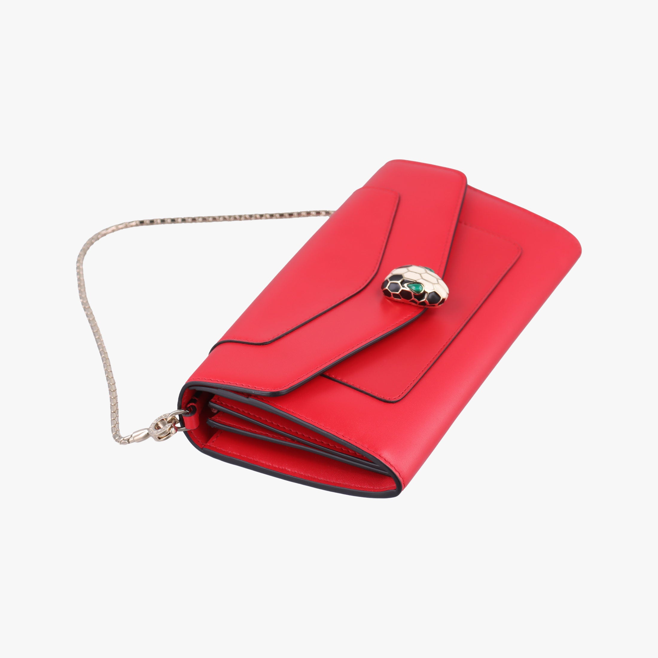 Secondhand Bvlgari SERPENTI FOREVER Red Leather  handbag | stylenewstar
