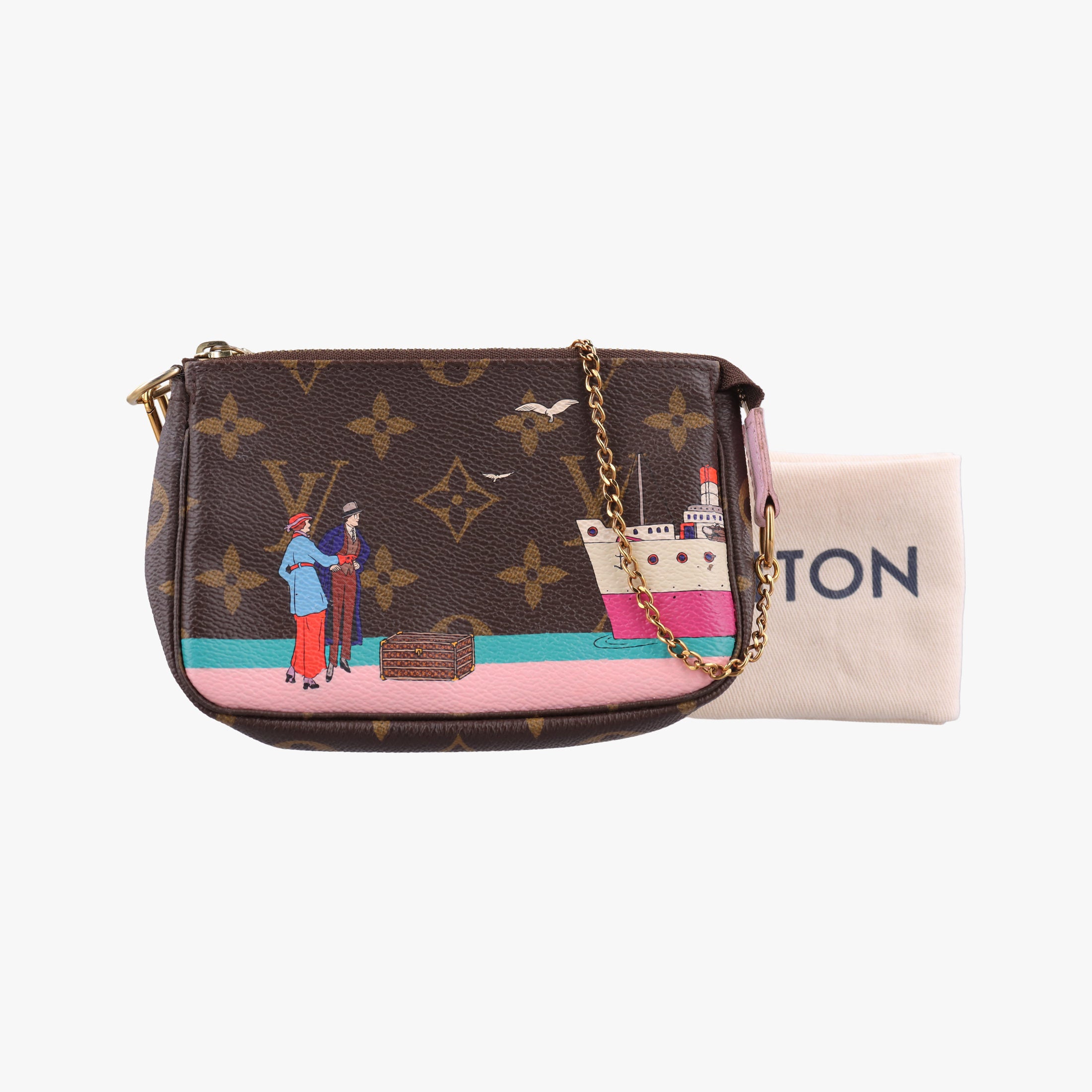 Pre-owned Louis Vuitton Mini Pochette Accessoires Atlantic Cruise brown×multi Monogram Canvas M62141 handbag | stylenewstar