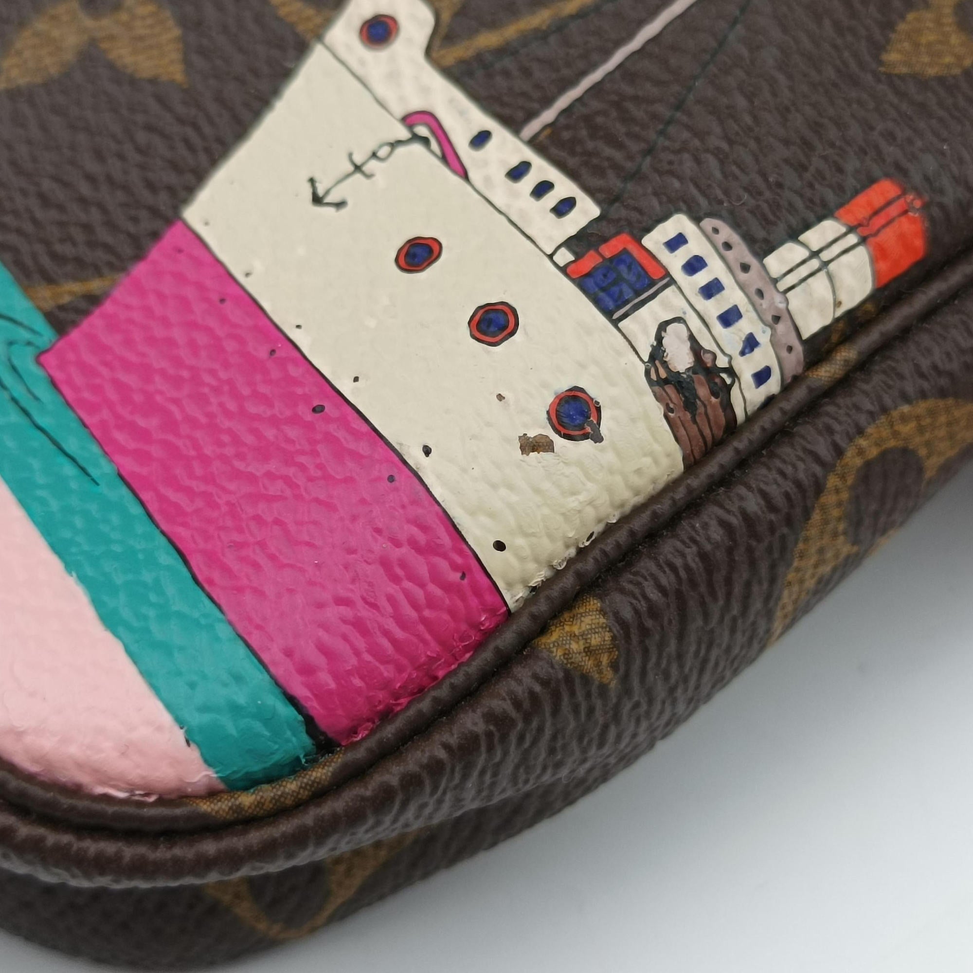 Pre-owned Louis Vuitton Mini Pochette Accessoires Atlantic Cruise brown×multi Monogram Canvas M62141 handbag | stylenewstar