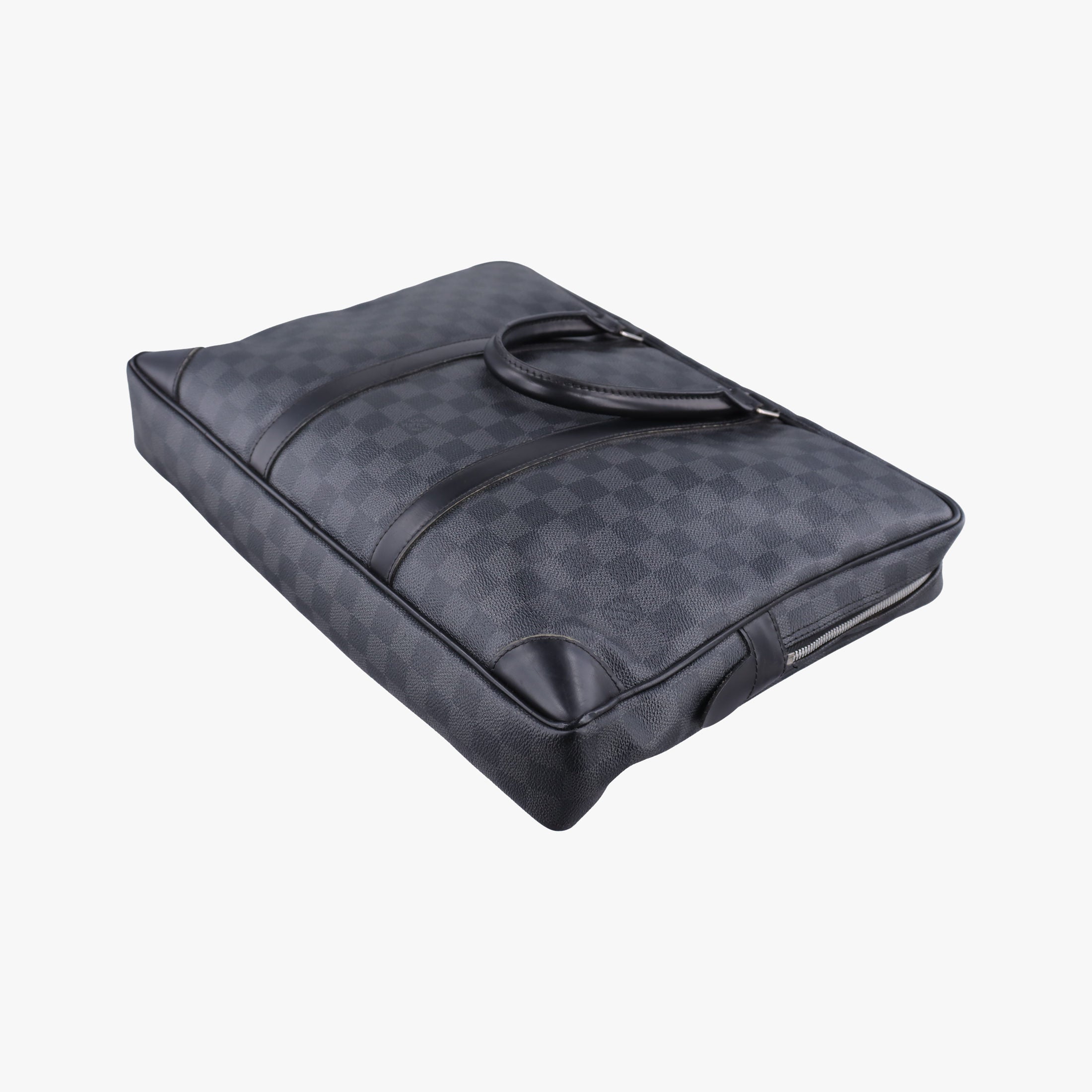 Pre-owned Louis Vuitton Porte Documents Voyage Noir Damier Graphite N41125 handbag | stylenewstar