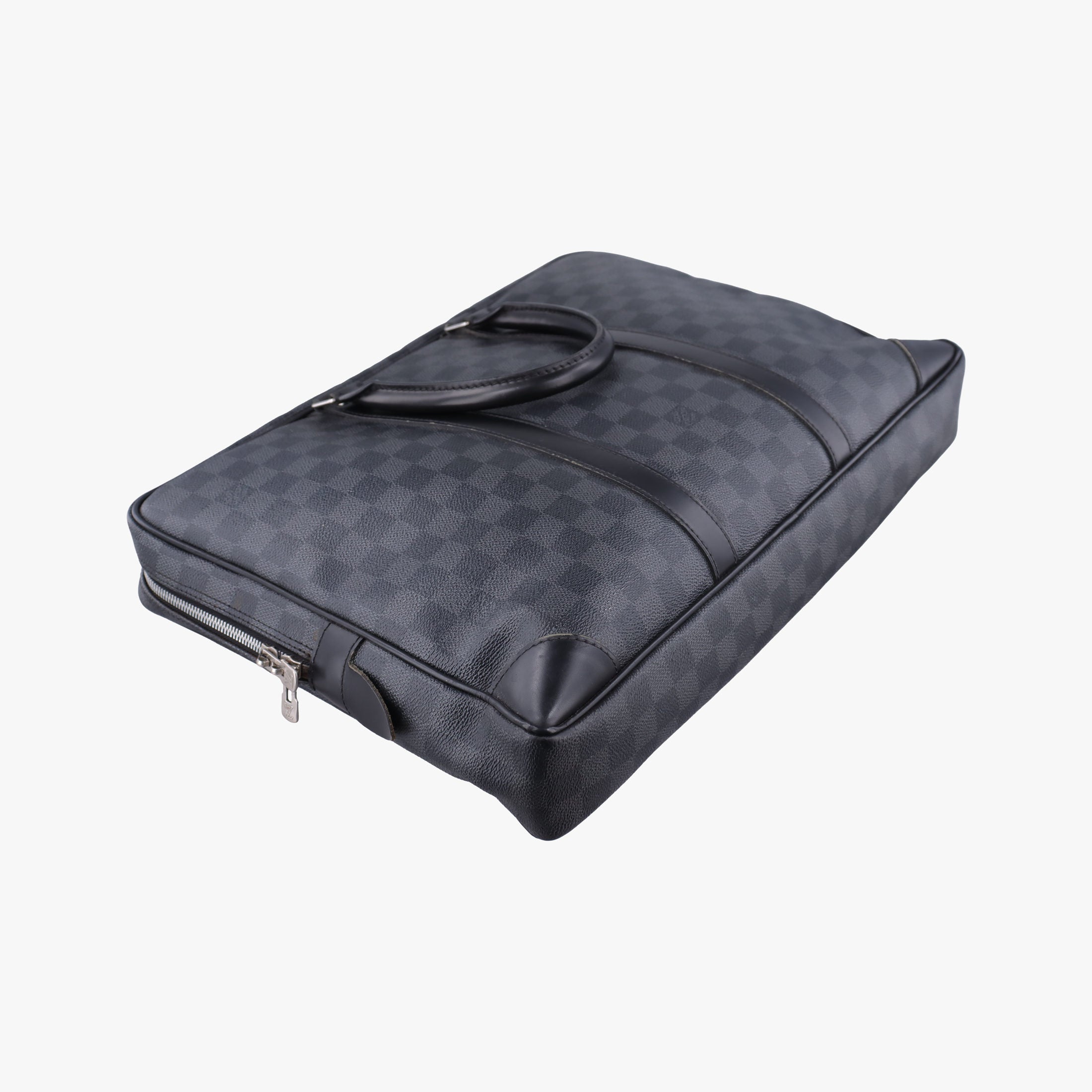 Pre-owned Louis Vuitton Porte Documents Voyage Noir Damier Graphite N41125 handbag | stylenewstar