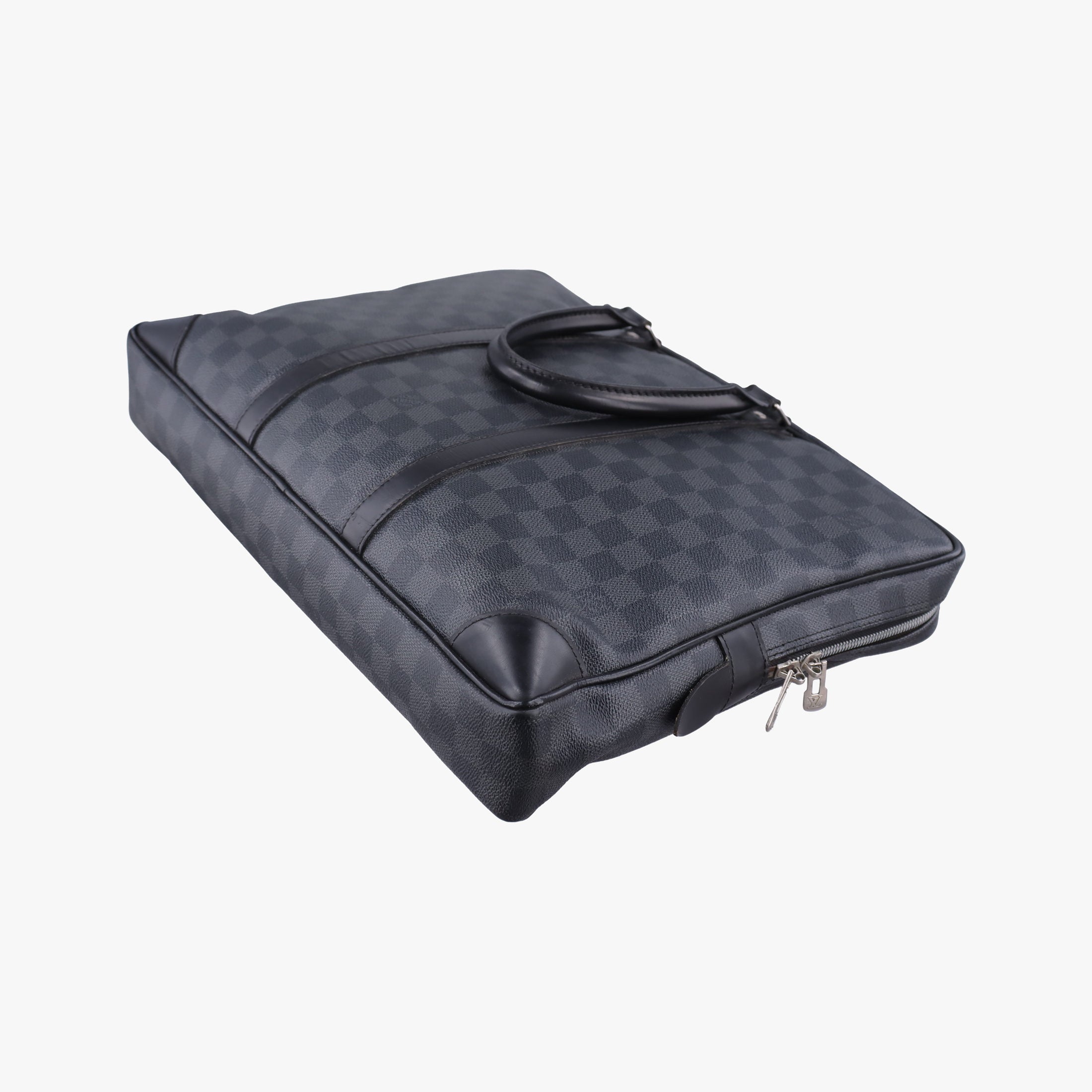 Pre-owned Louis Vuitton Porte Documents Voyage Noir Damier Graphite N41125 handbag | stylenewstar
