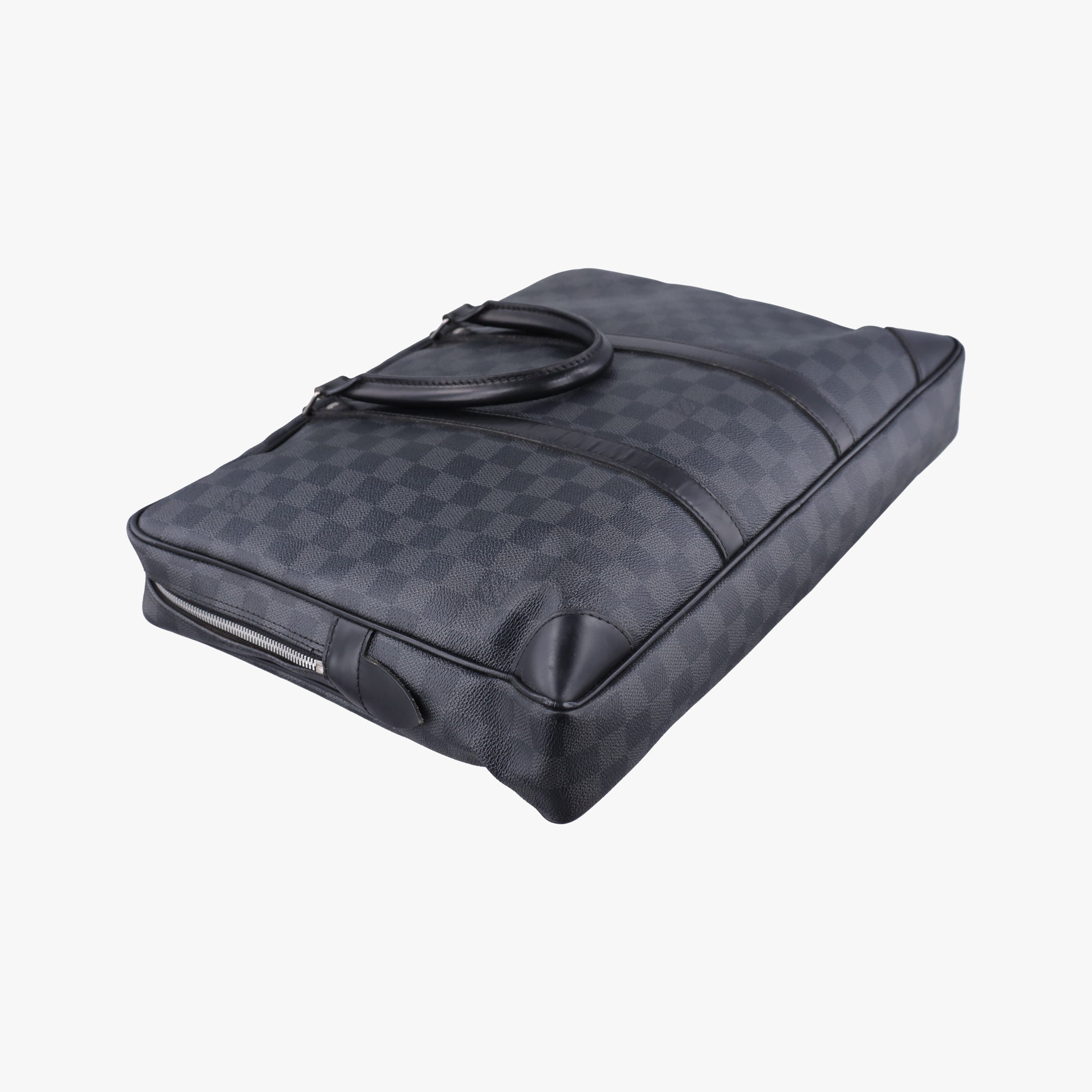Pre-owned Louis Vuitton Porte Documents Voyage Noir Damier Graphite N41125 handbag | stylenewstar
