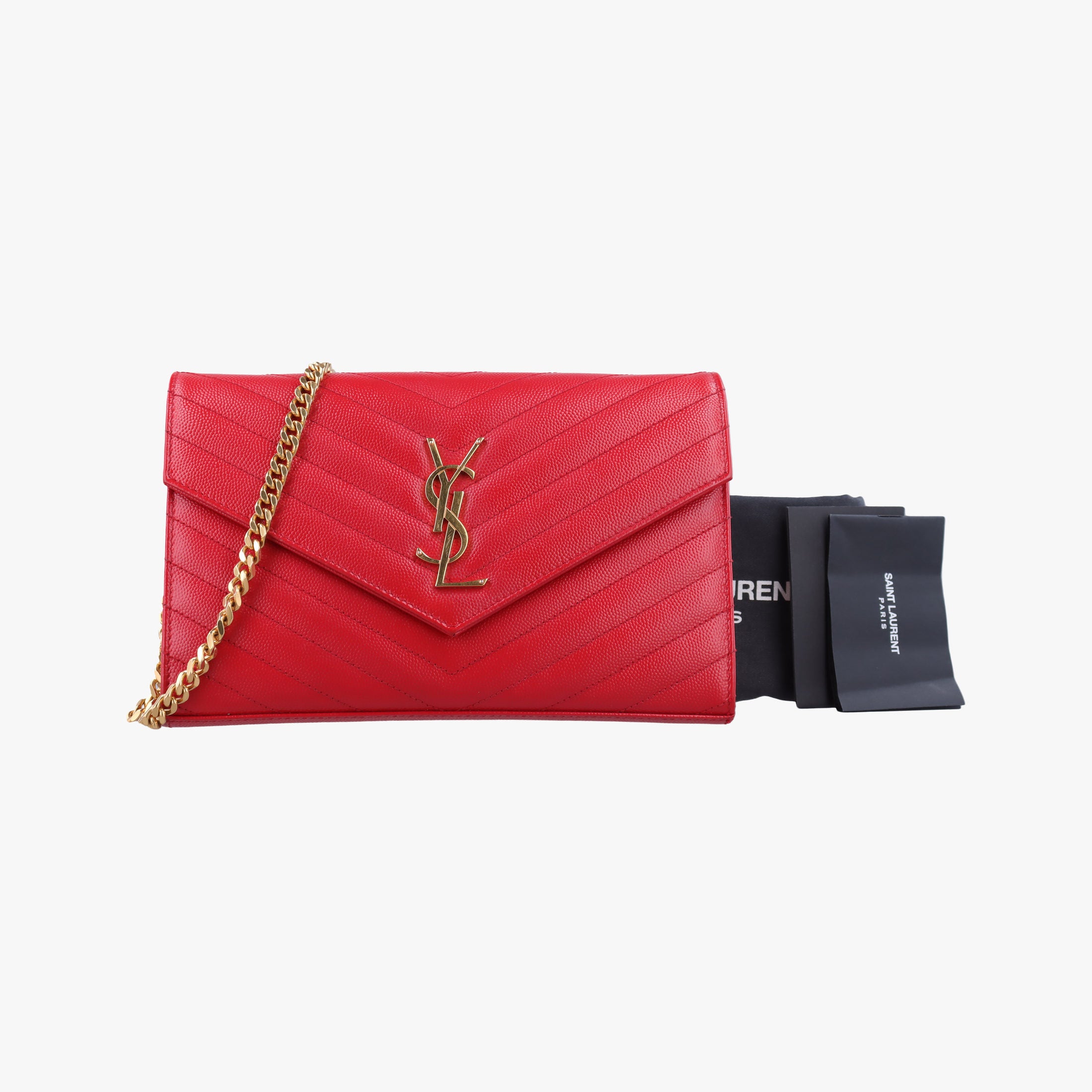 Secondhand Yves Saint Laurent Cassandre Red Caviar Leather 377828 shoulderbag | stylenewstar