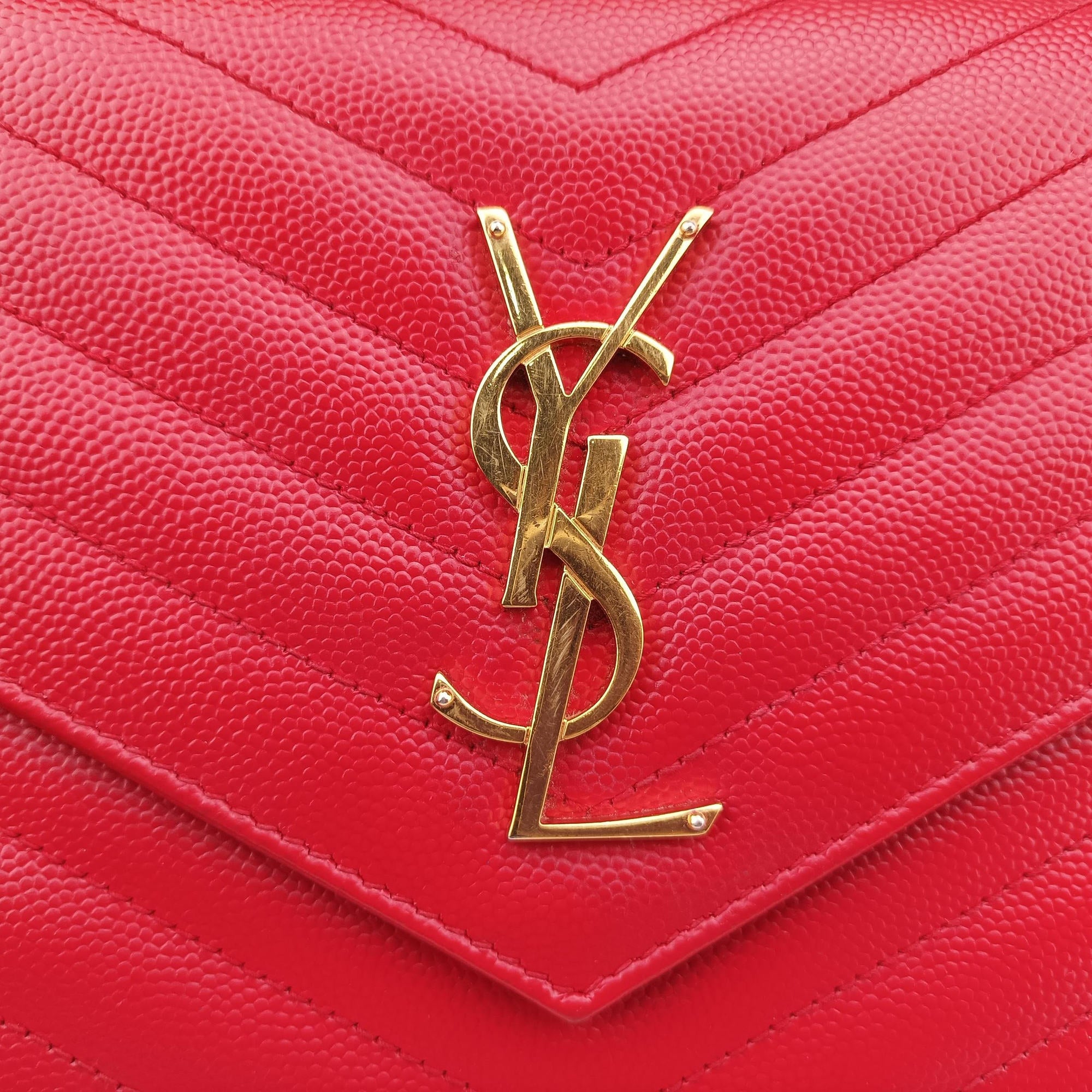 Secondhand Yves Saint Laurent Cassandre Red Caviar Leather 377828 shoulderbag | stylenewstar