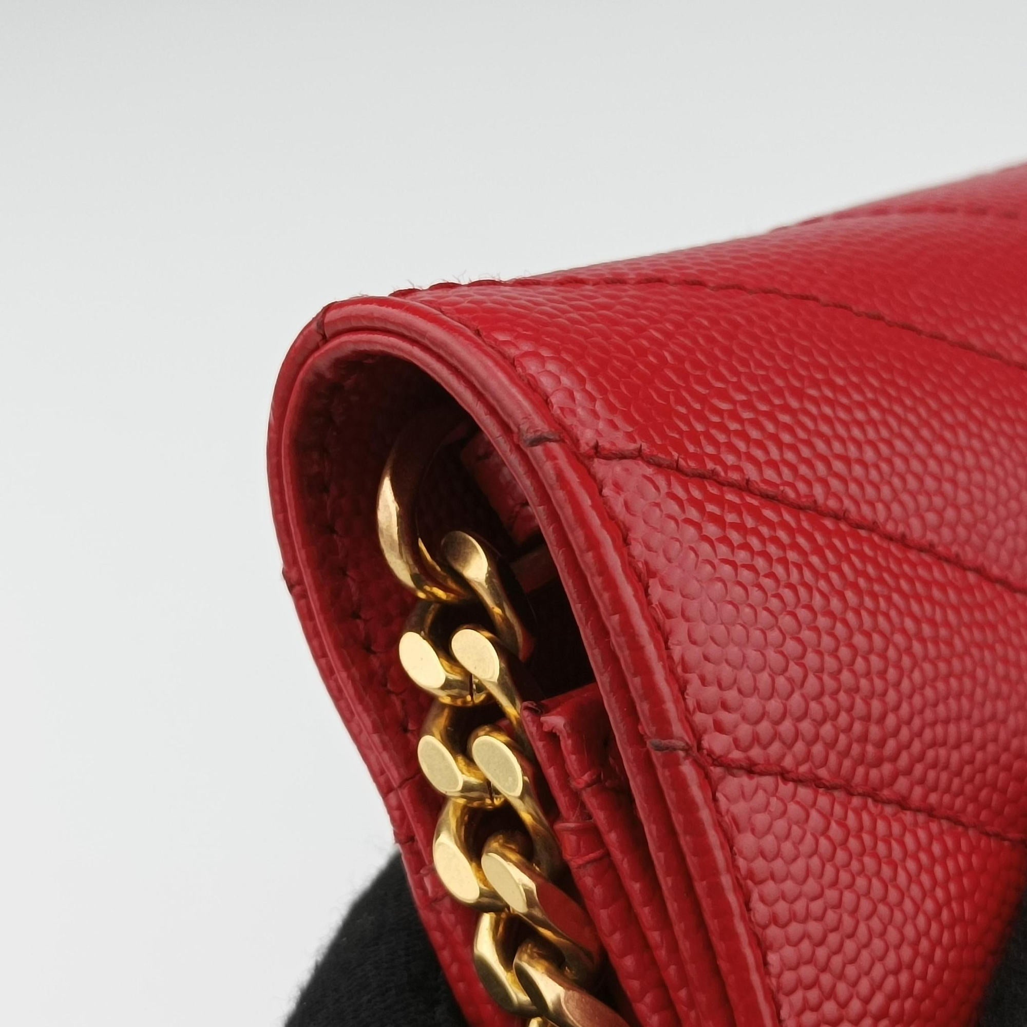 Secondhand Yves Saint Laurent Cassandre Red Caviar Leather 377828 shoulderbag | stylenewstar