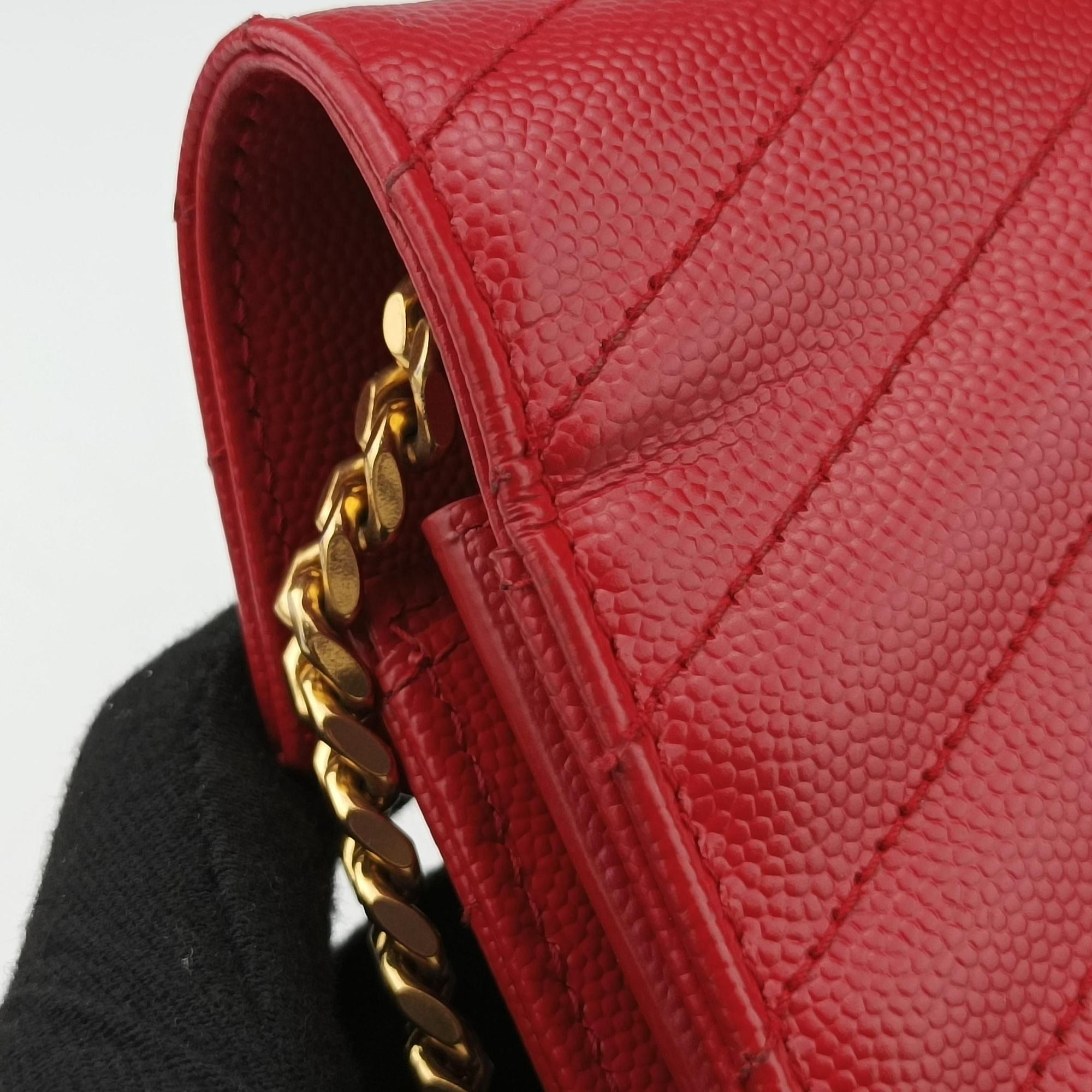 Secondhand Yves Saint Laurent Cassandre Red Caviar Leather 377828 shoulderbag | stylenewstar